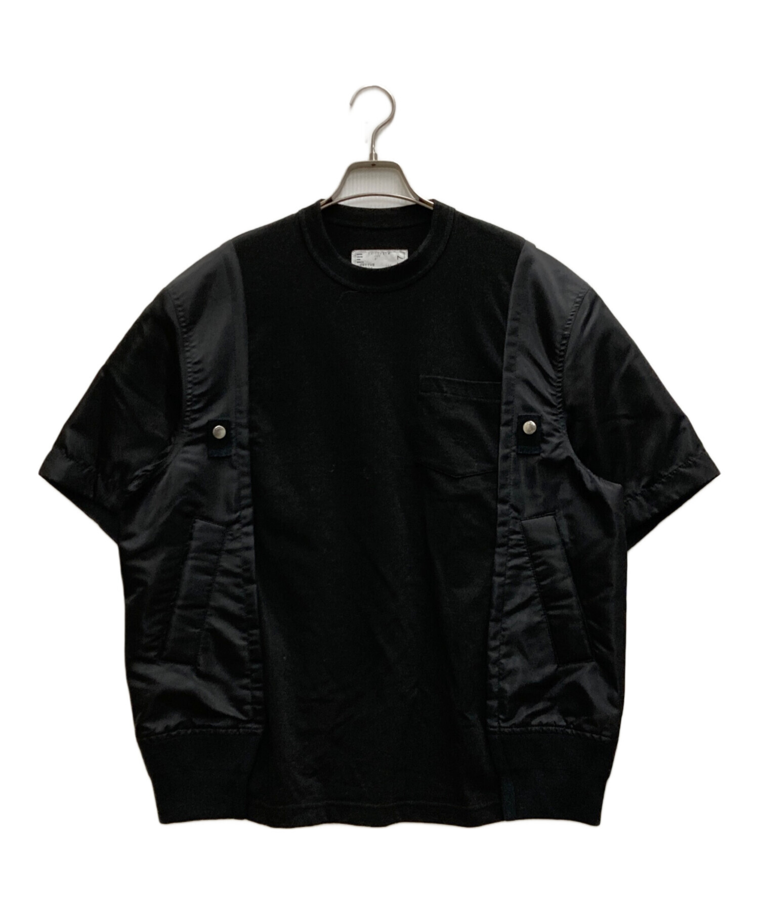 中古・古着通販】sacai (サカイ) Nylon Twill x Cotton Jersey T-Shirt ブラック  サイズ:2｜ブランド・古着通販 トレファク公式【TREFAC FASHION】スマホサイト