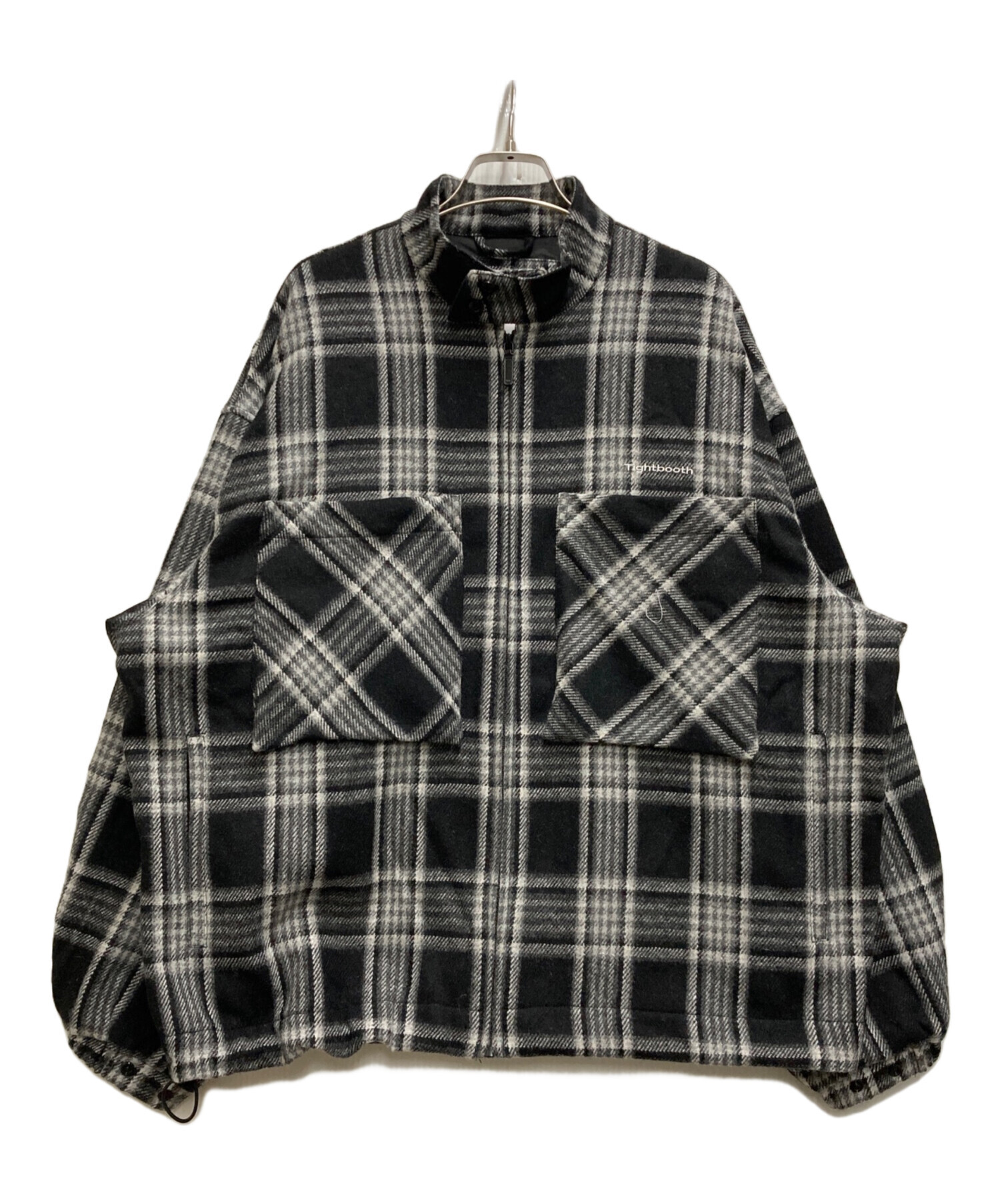 TIGHTBOOTH PRODUCTION (タイトブースプロダクション) PLAID FLANNEL SWING TOP ブラック×ホワイト  サイズ:Ⅿ