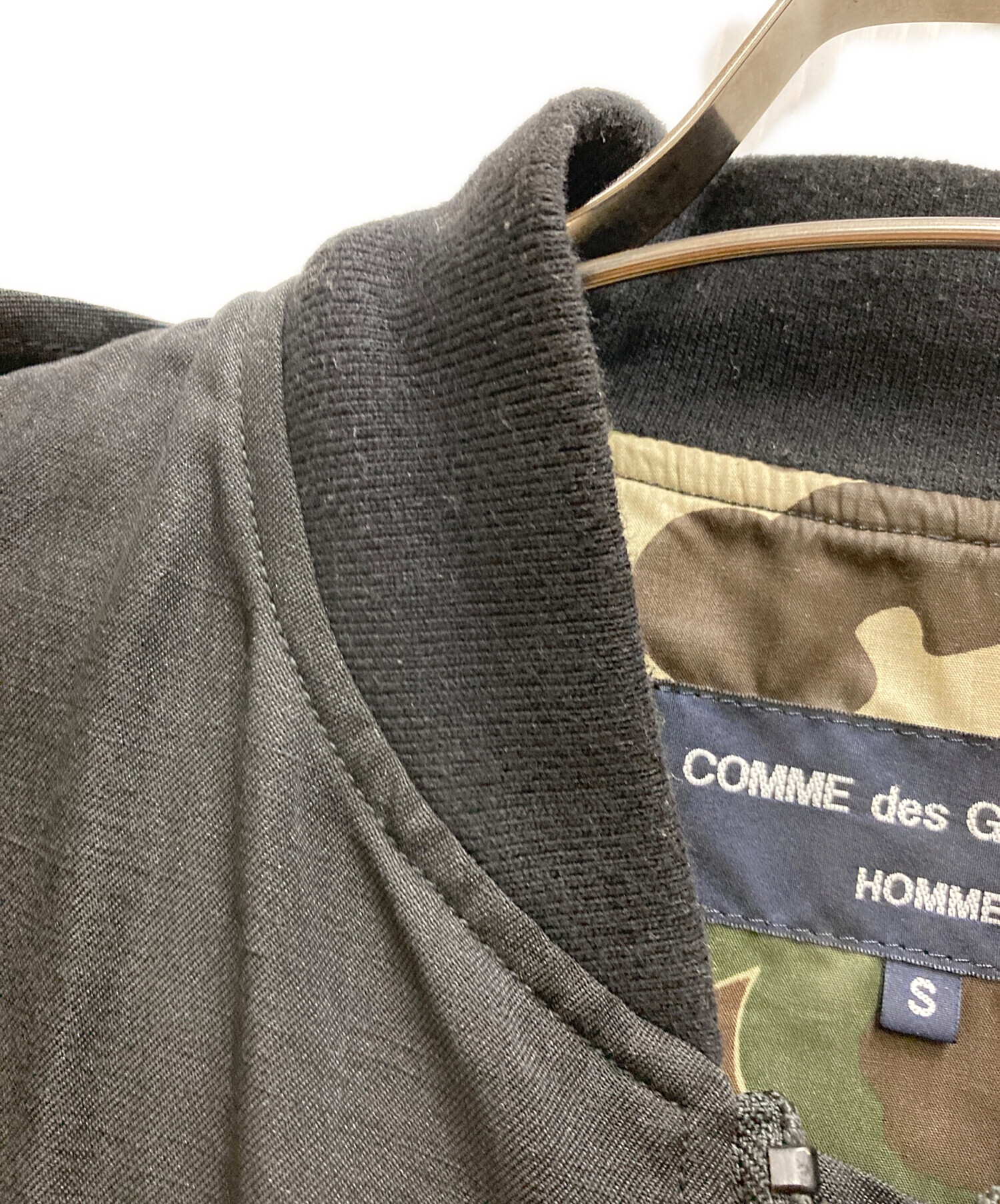 中古・古着通販】COMME des GARCONS HOMME (コムデギャルソン オム) リネン×ポリエステルボンバージャケット ブラック  サイズ:S｜ブランド・古着通販 トレファク公式【TREFAC FASHION】スマホサイト