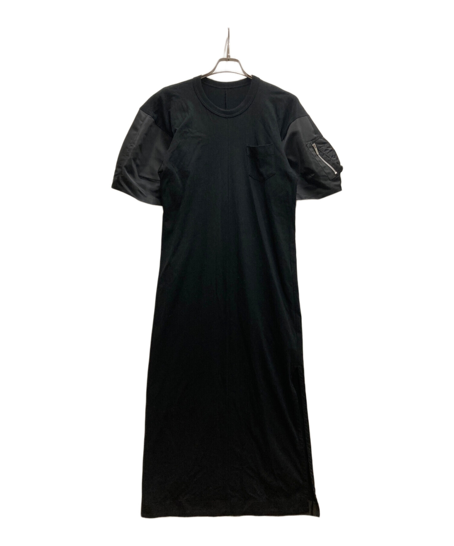 中古・古着通販】sacai (サカイ) Nylon Twill x Cotton Jersey Dress ブラック サイズ:1｜ブランド・古着通販  トレファク公式【TREFAC FASHION】スマホサイト