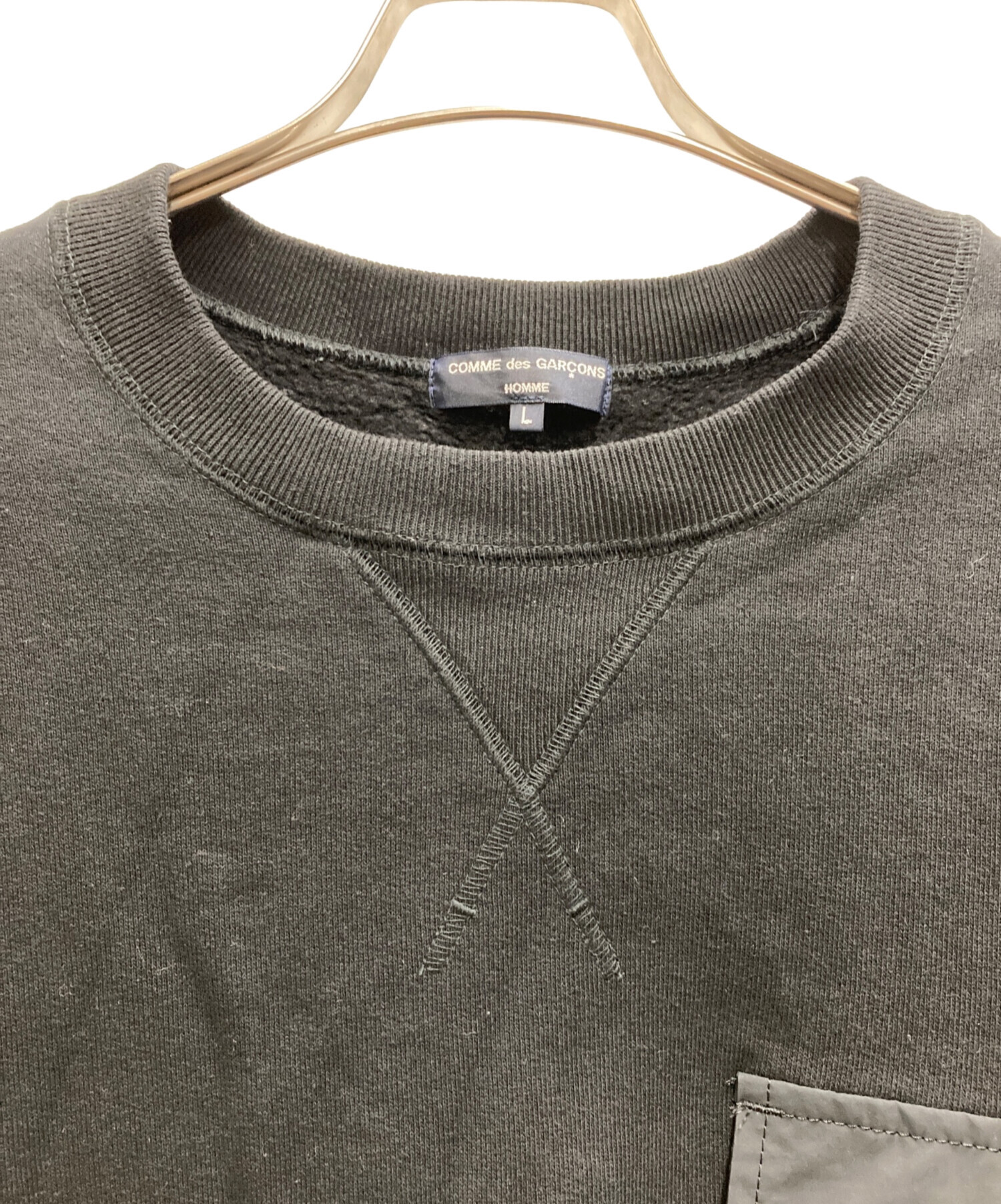 中古・古着通販】COMME des GARCONS HOMME (コムデギャルソン オム) 綿裏毛起毛×エステルタッサー ブラック  サイズ:Ⅼ｜ブランド・古着通販 トレファク公式【TREFAC FASHION】スマホサイト