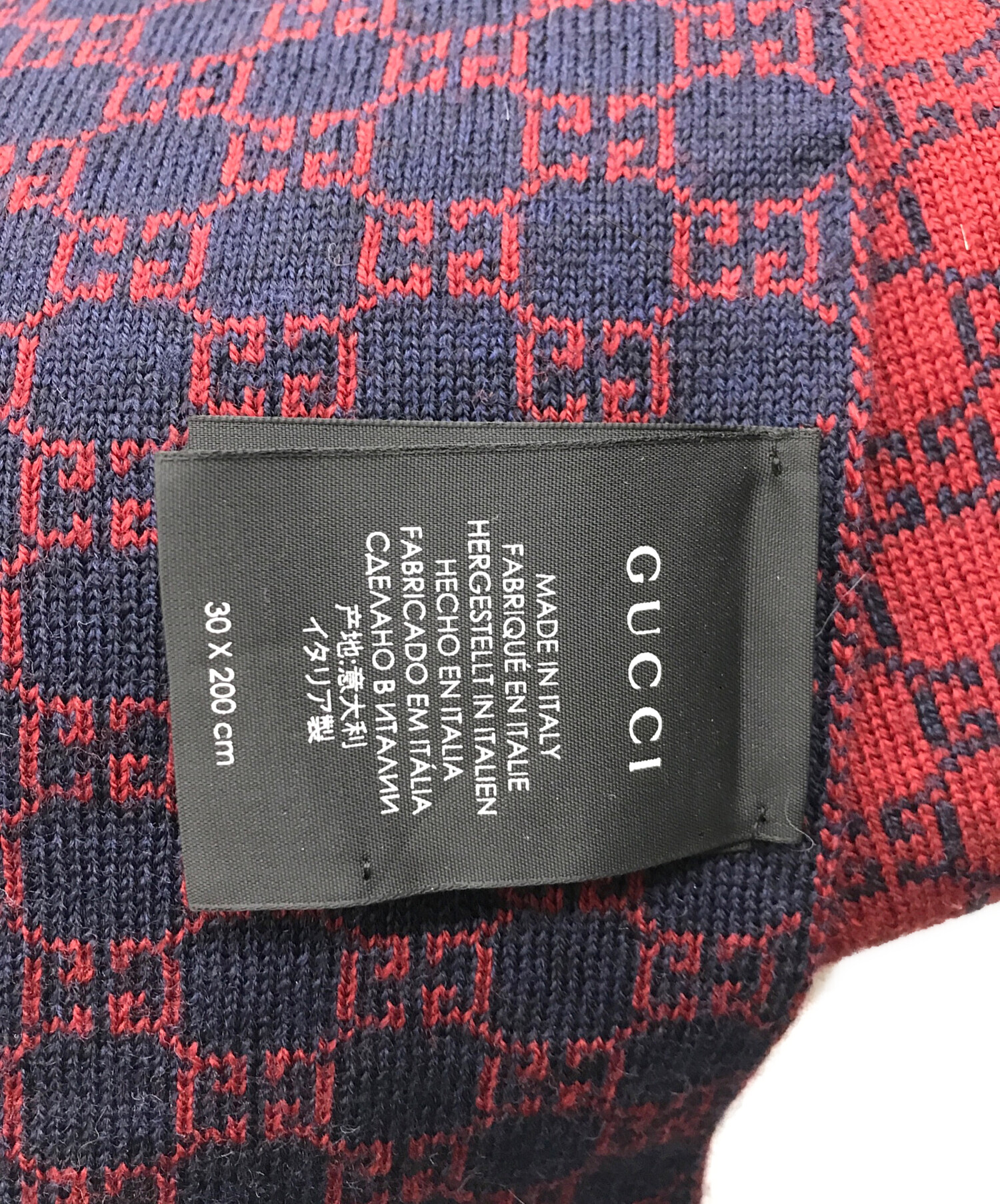 中古・古着通販】GUCCI (グッチ) GG柄/グッチシマウールストール ネイビー×レッド｜ブランド・古着通販 トレファク公式【TREFAC  FASHION】スマホサイト