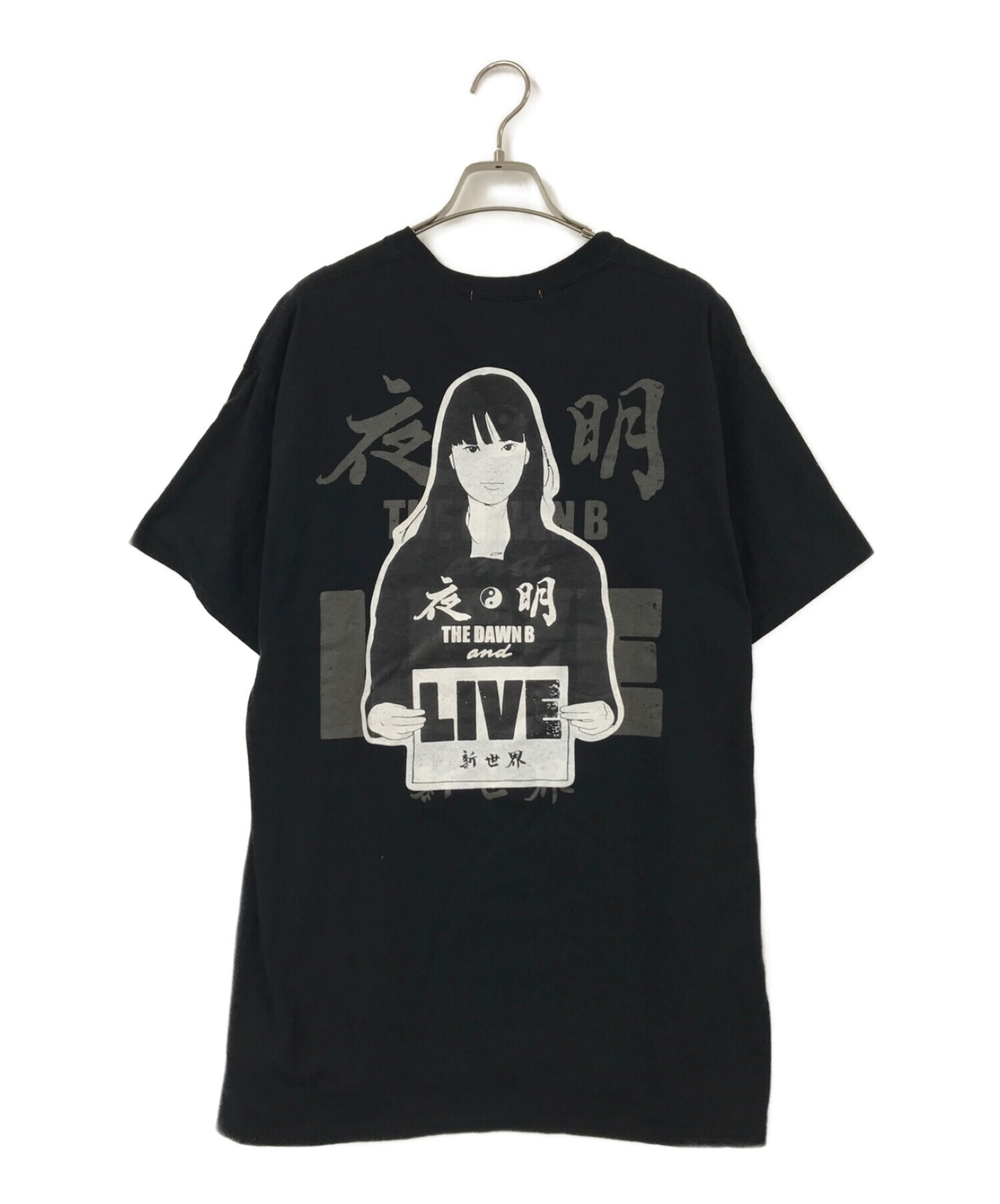 THE DAWN B× KYNE (ザ・ドーンビィー×キネ) 夜明けガールTシャツ ブラック サイズ:L