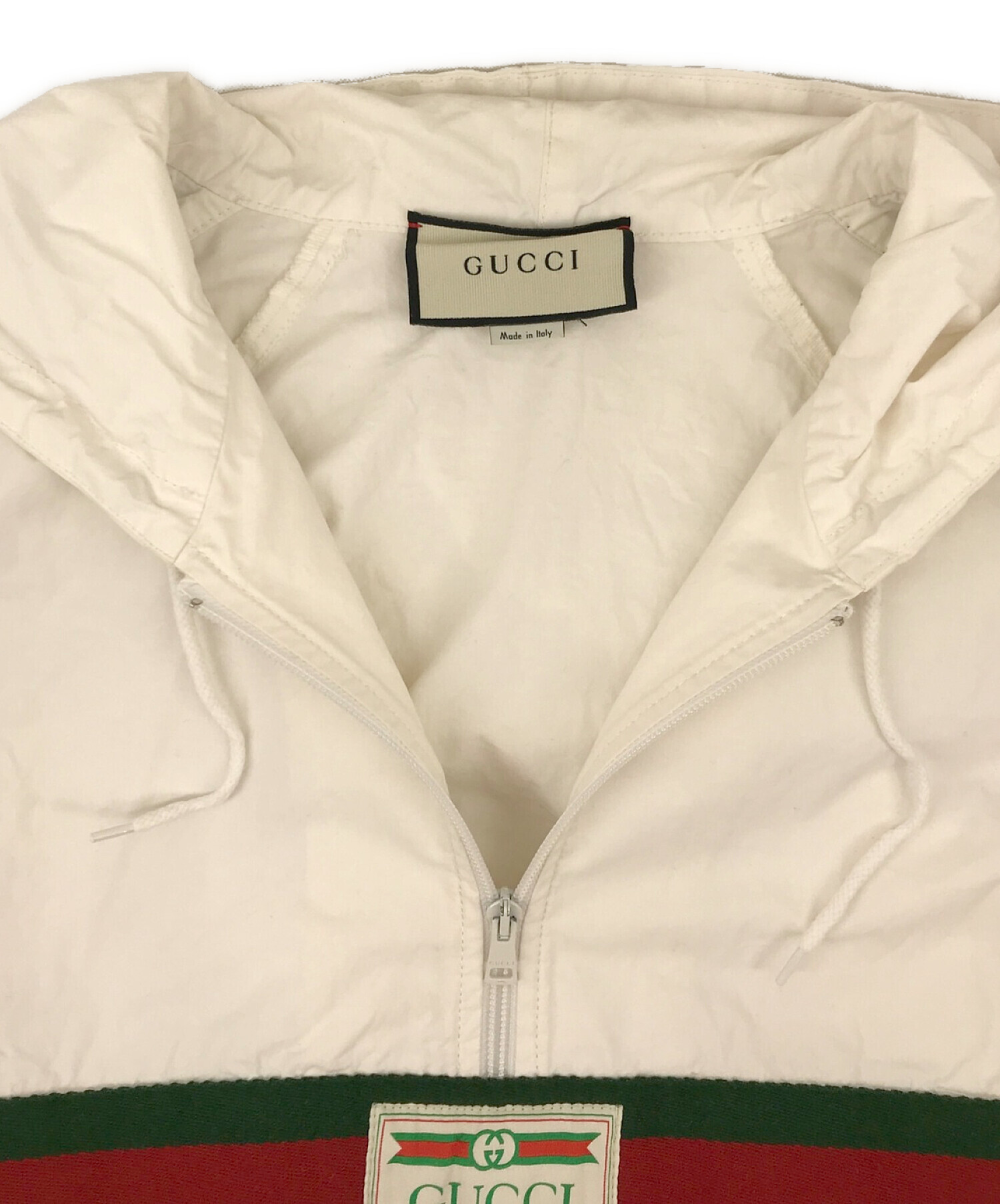 GUCCI (グッチ) コットンキャンバス ウインドブレーカー ホワイト サイズ:size44