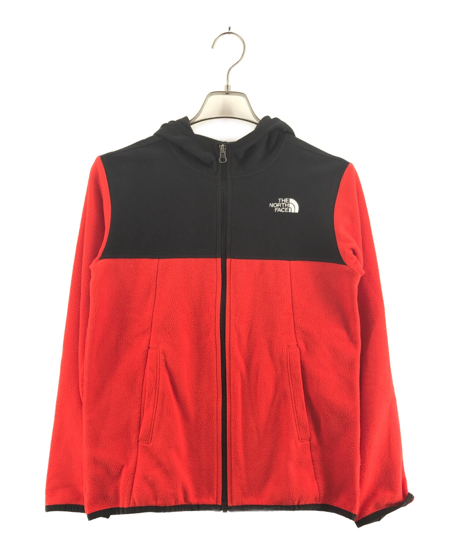 THE NORTH FACE (ザ ノース フェイス) グレイシャーフルジップフーディー レッド×ブラック サイズ:L