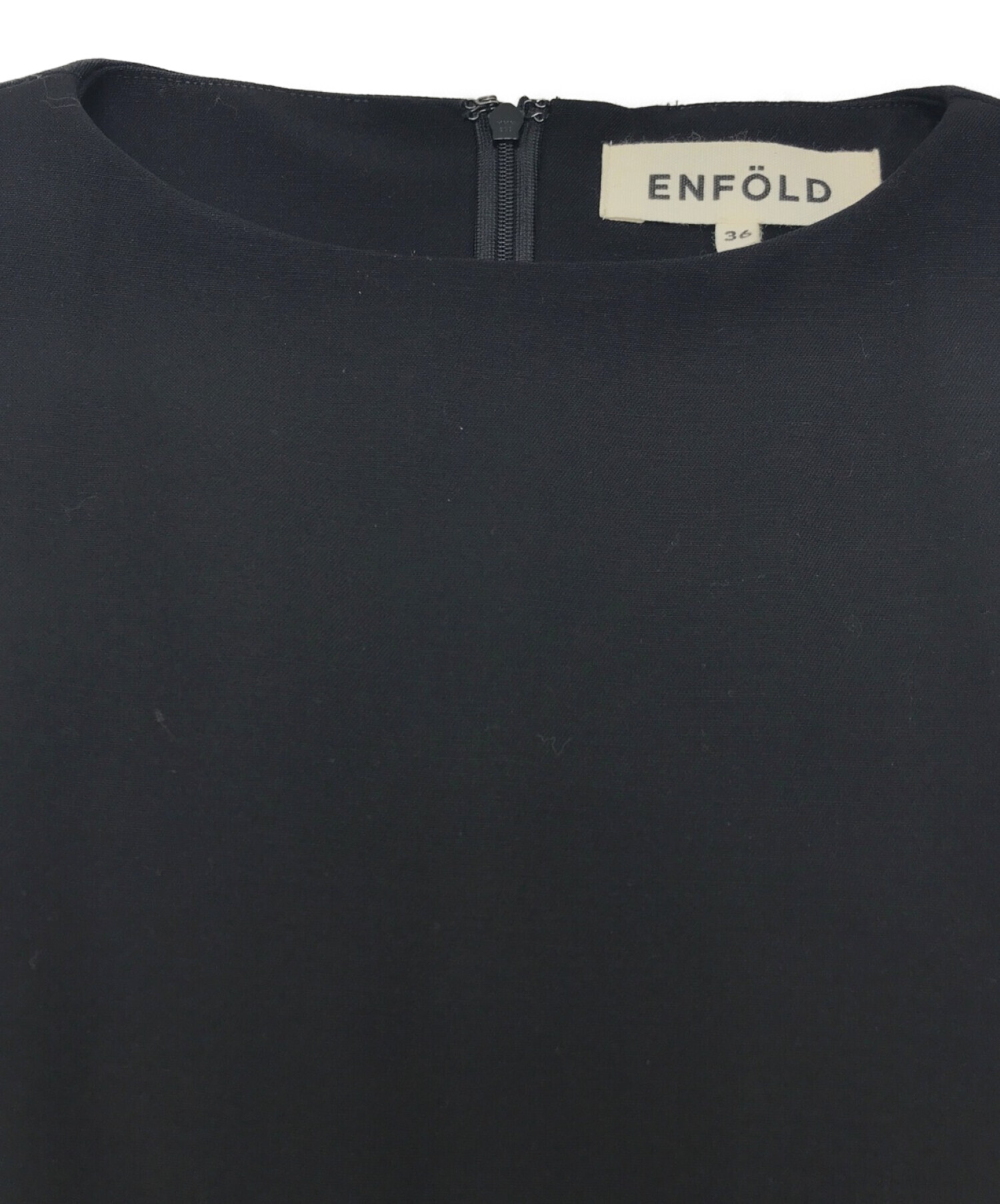 ENFOLD (エンフォルド) ノースリーブワンピース ブラック サイズ:36