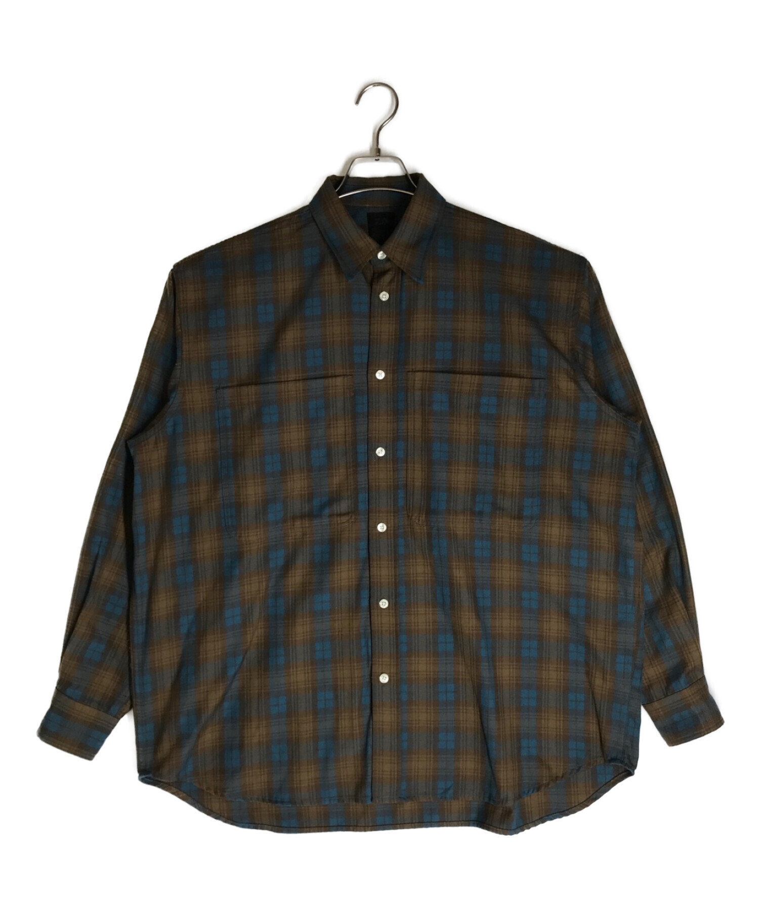 DAIWA PIER39 (ダイワ ピア39) TECH FLANNEL WORKERS SHIRTS ブラウン×ブルー サイズ:M