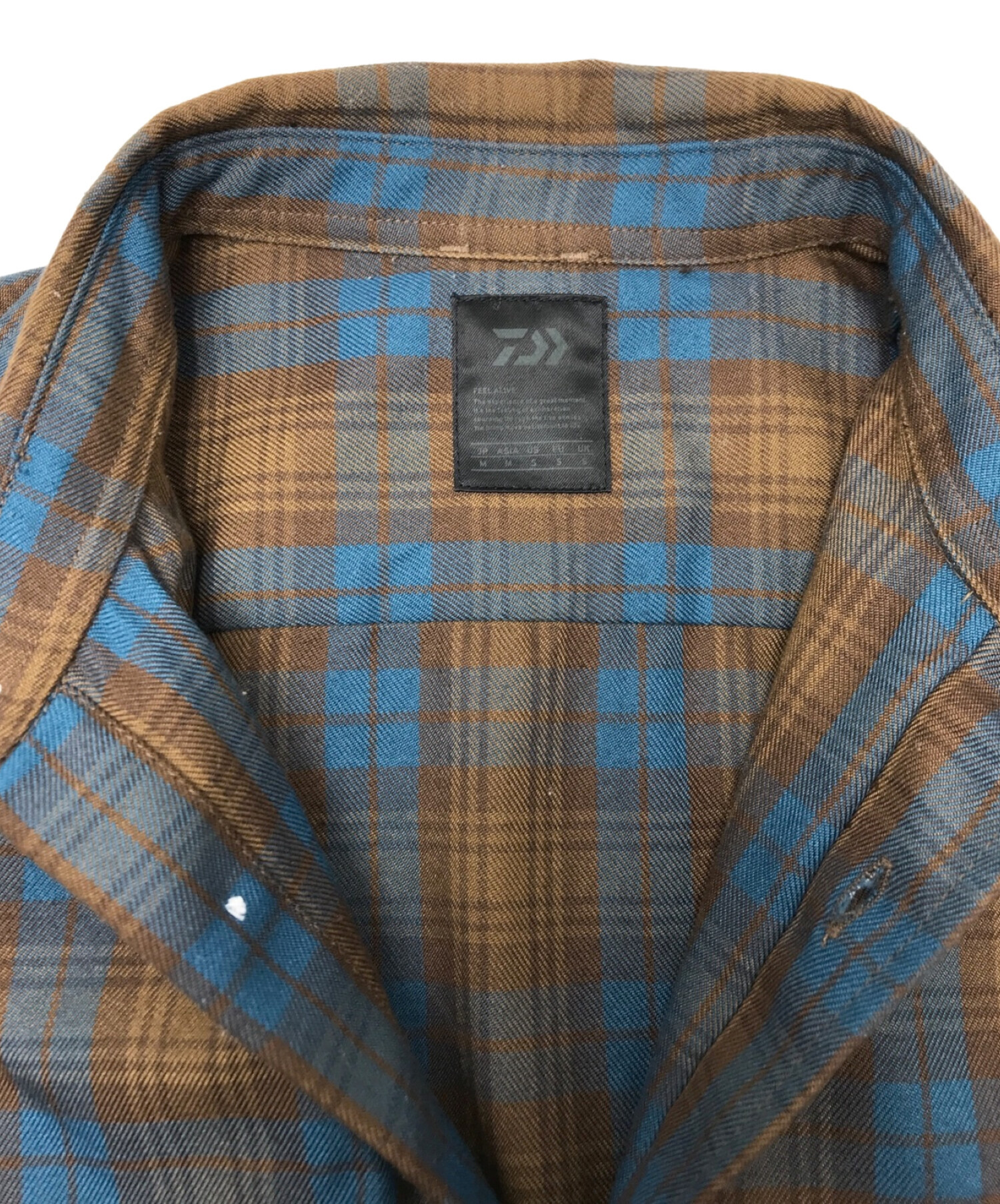 DAIWA PIER39 (ダイワ ピア39) TECH FLANNEL WORKERS SHIRTS ブラウン×ブルー サイズ:M