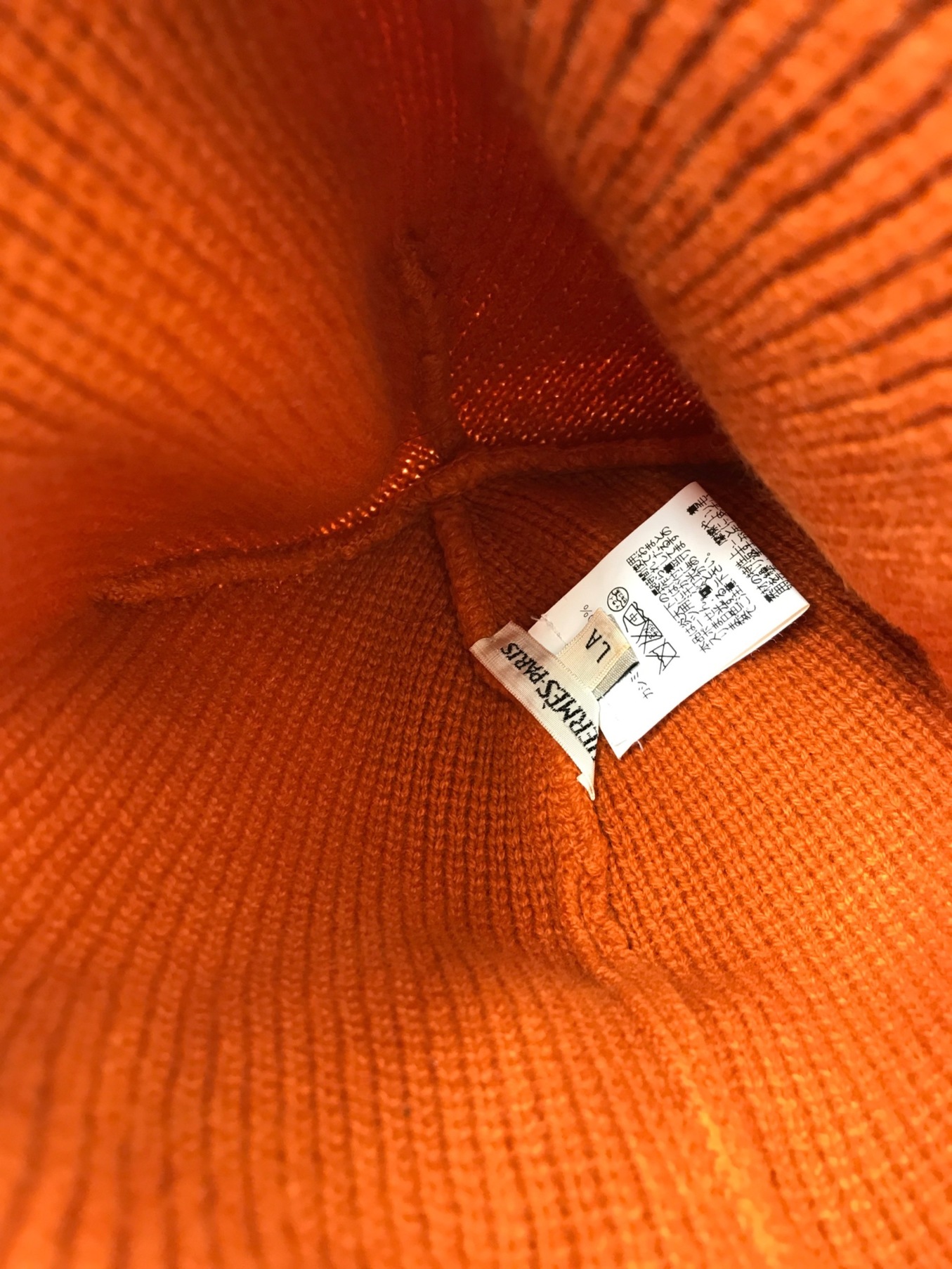 HERMES (エルメス) カシミヤニットキャップ オレンジ