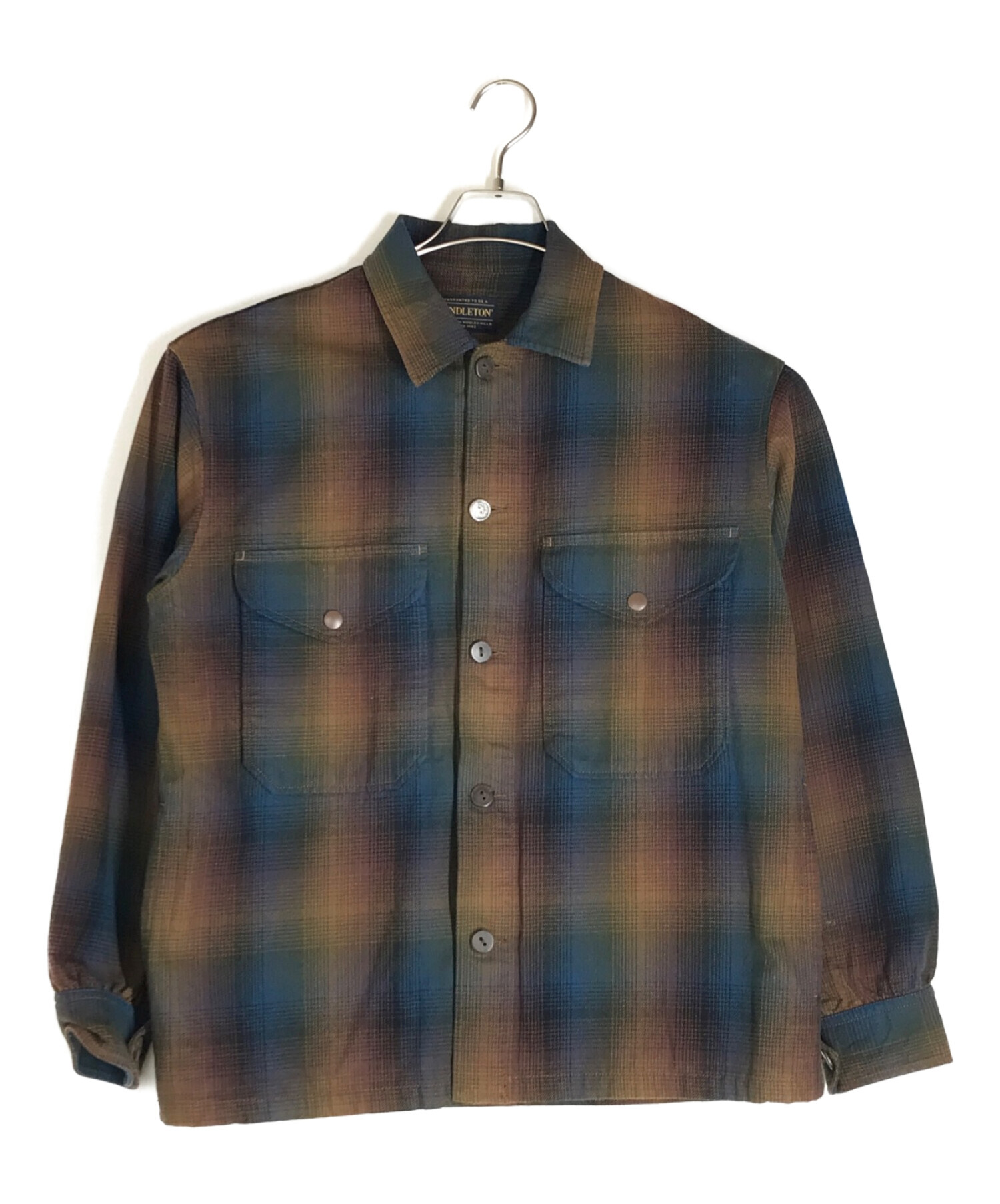 PENDLETON × BILL WALL LEATHER × BEAMS (ペンドルトン×ビームス×ビルウォールレザー) 別注コットンジャケット  ベージュ×ネイビー サイズ:S