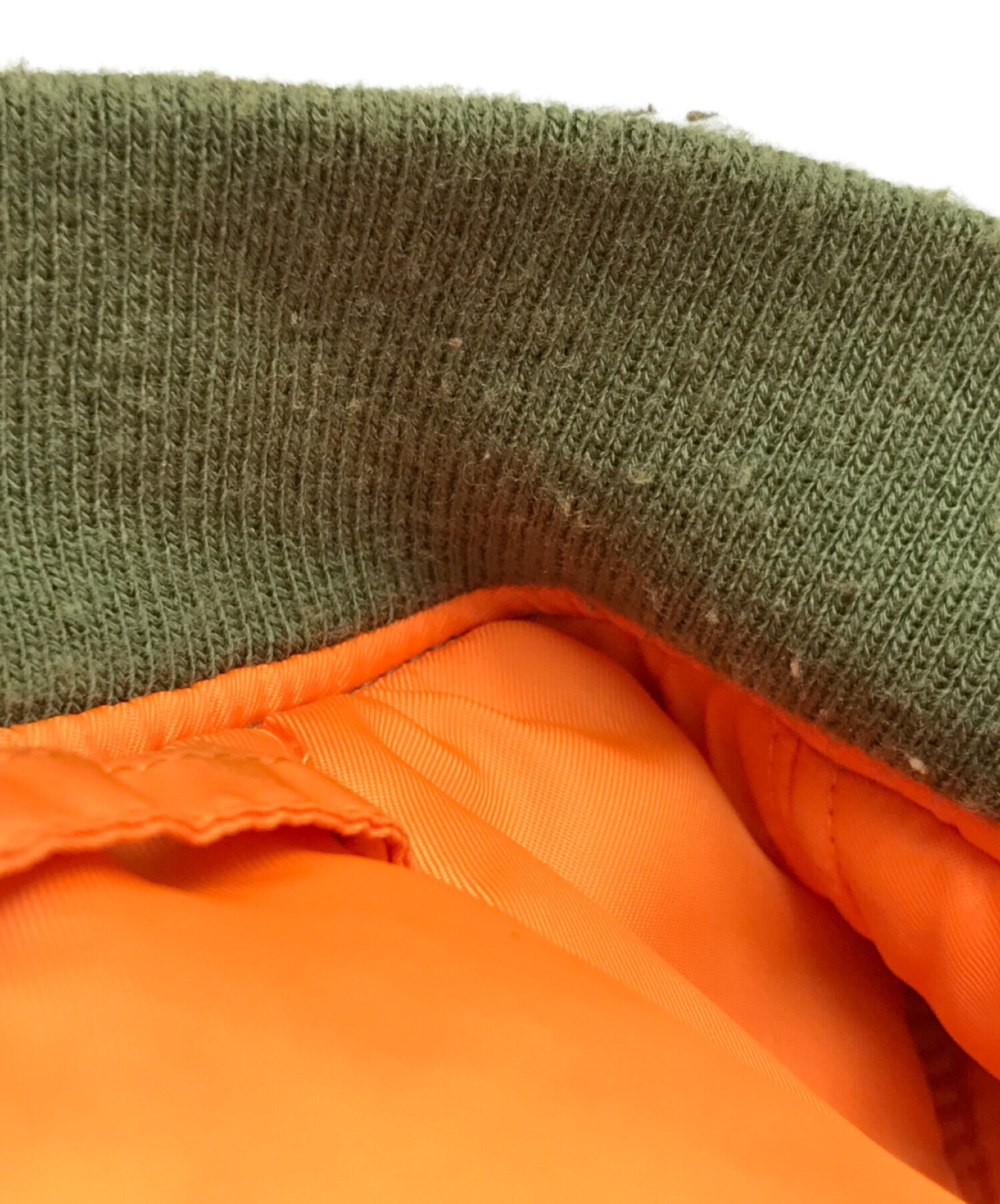 ALPHA (アルファ) リバーシブルMA-1ジャケット グリーン×オレンジ サイズ:M