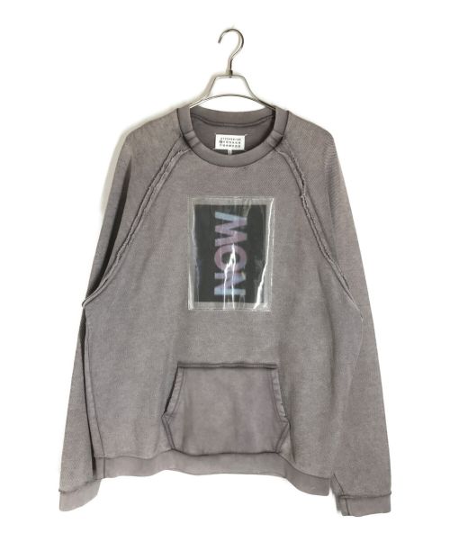 Martin Margiela マルタンマルジェラ 18AW CONTRASTED INSIDE OUT SWEAT CREW S50GU0068 S25279 インサイドアウトスウェットクルーネックプルオーバー ポケット付き裏返しスウェットシャツ グレー