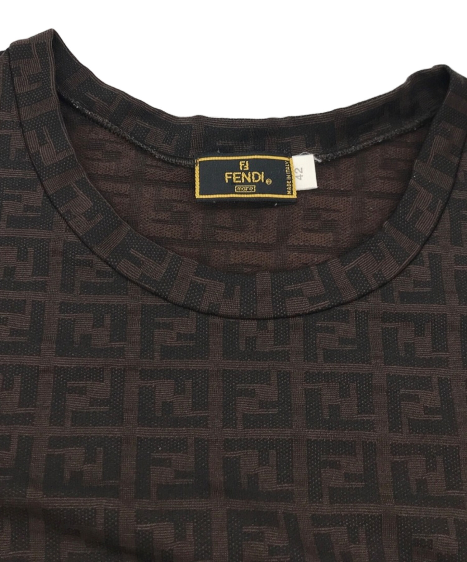 中古・古着通販】FENDI (フェンディ) オールドズッカ柄ジャージーワンピース ブラウン サイズ:42｜ブランド・古着通販  トレファク公式【TREFAC FASHION】スマホサイト