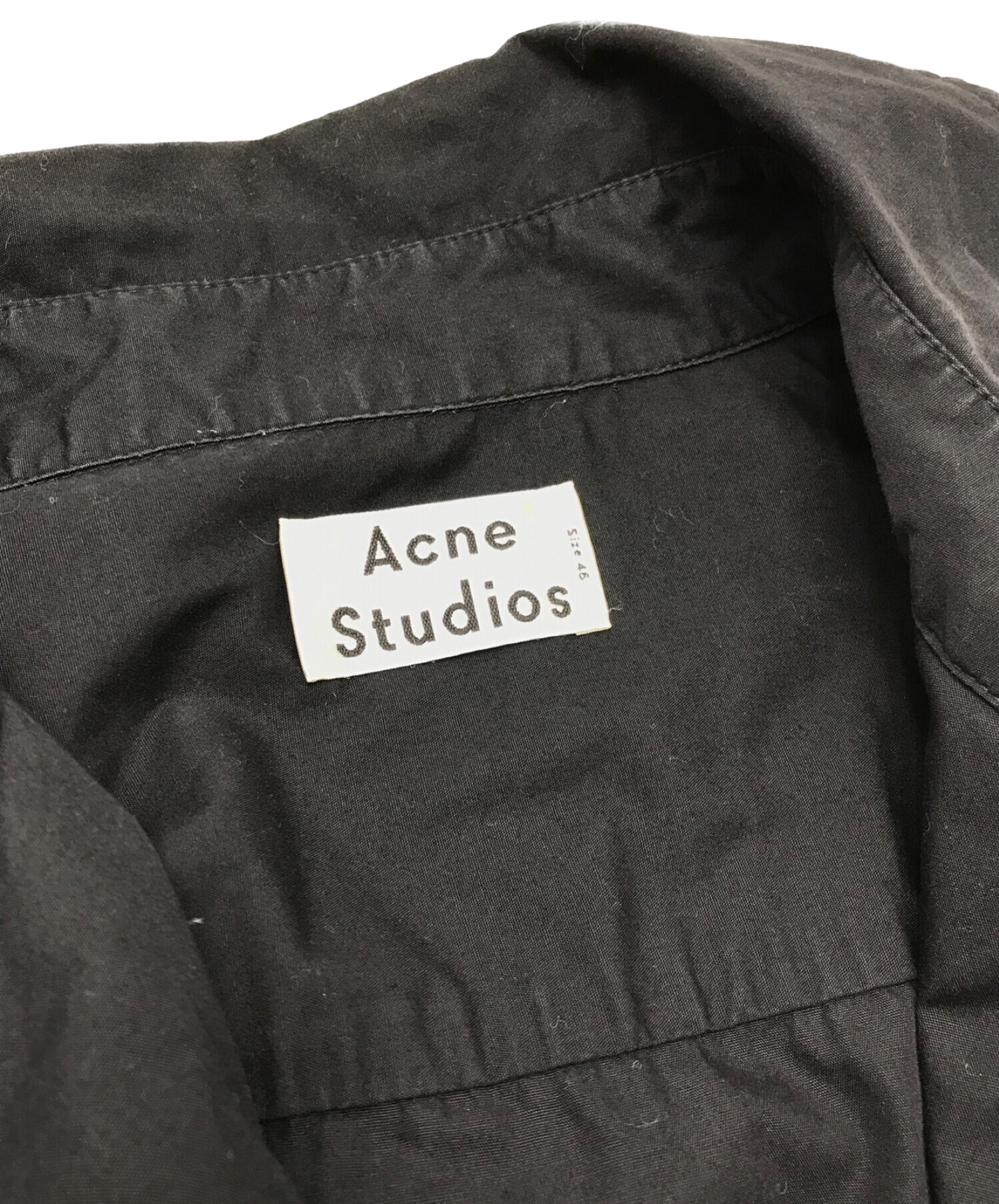 Acne studios (アクネストゥディオズ) ショートスリーブコットンシャツ ブラック サイズ:46