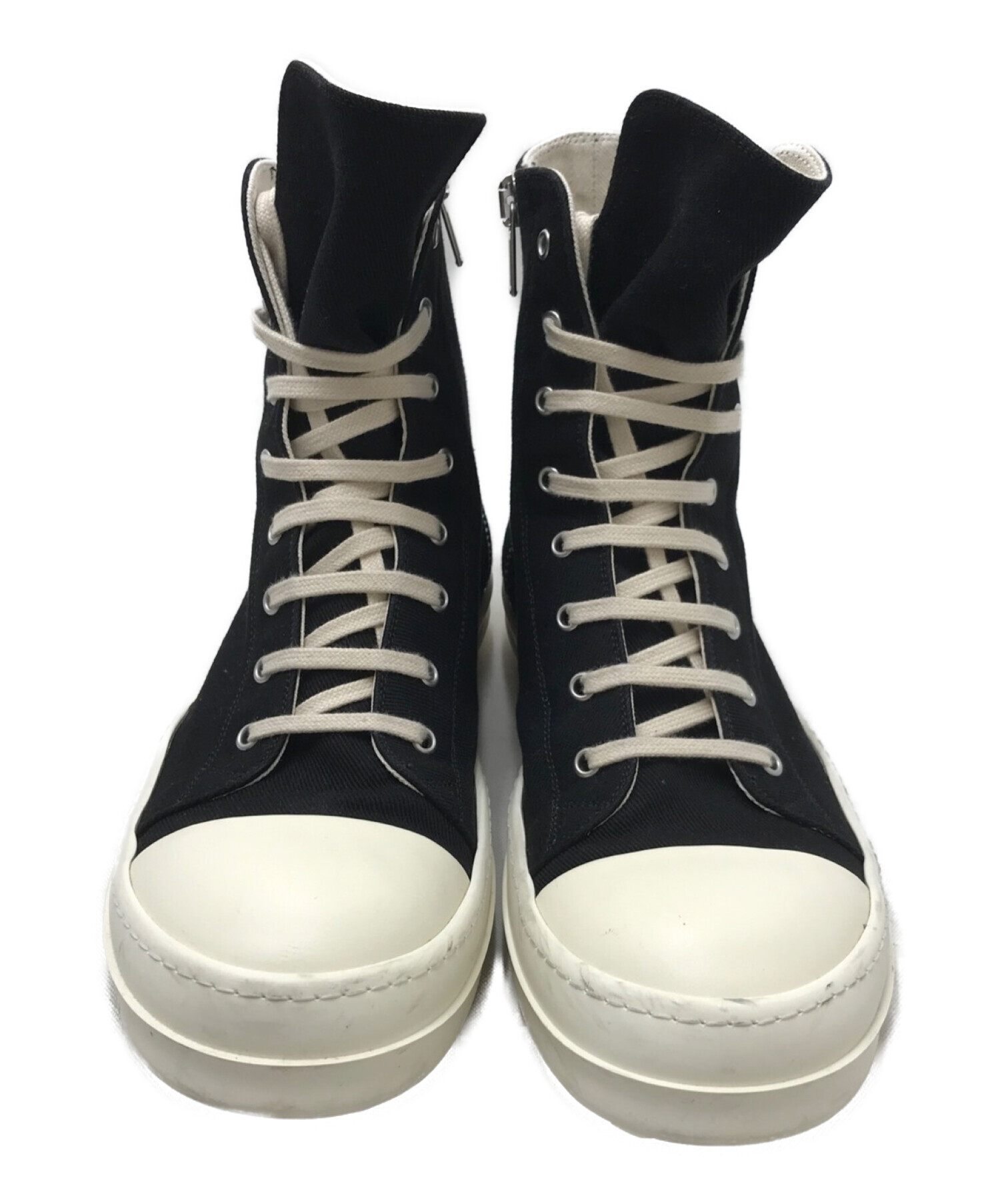 RICK OWENS (リックオウエンス) DRKSHDW EDFU High Top ホワイト×ブラック サイズ:44