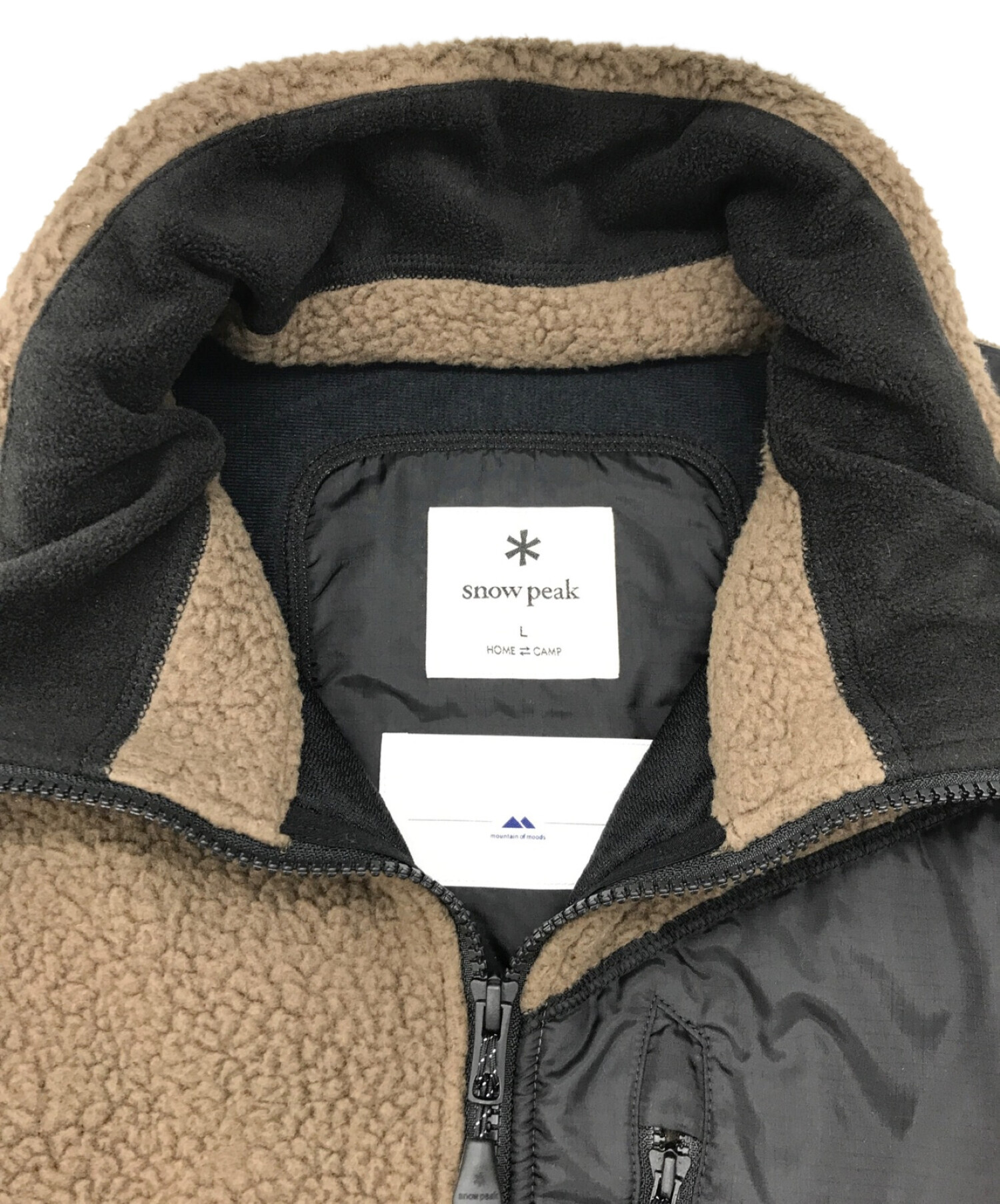 Snow peak (スノーピーク) MM Thermal Boa Fleece Jacket ベージュ×ブラック サイズ:L