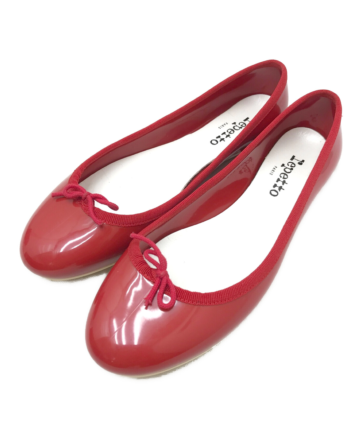 repetto (レペット) リボンフラットパンプス レッド サイズ:39（24.5程度）