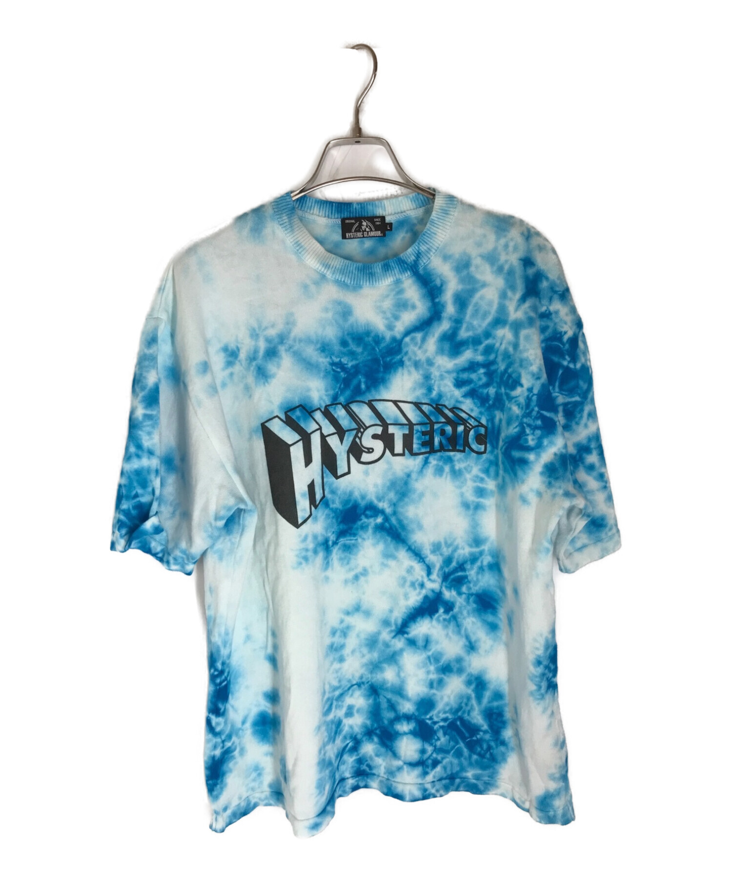 Hysteric Glamour (ヒステリックグラマー) クルーネックタイダイTシャツ スカイブルー サイズ:L