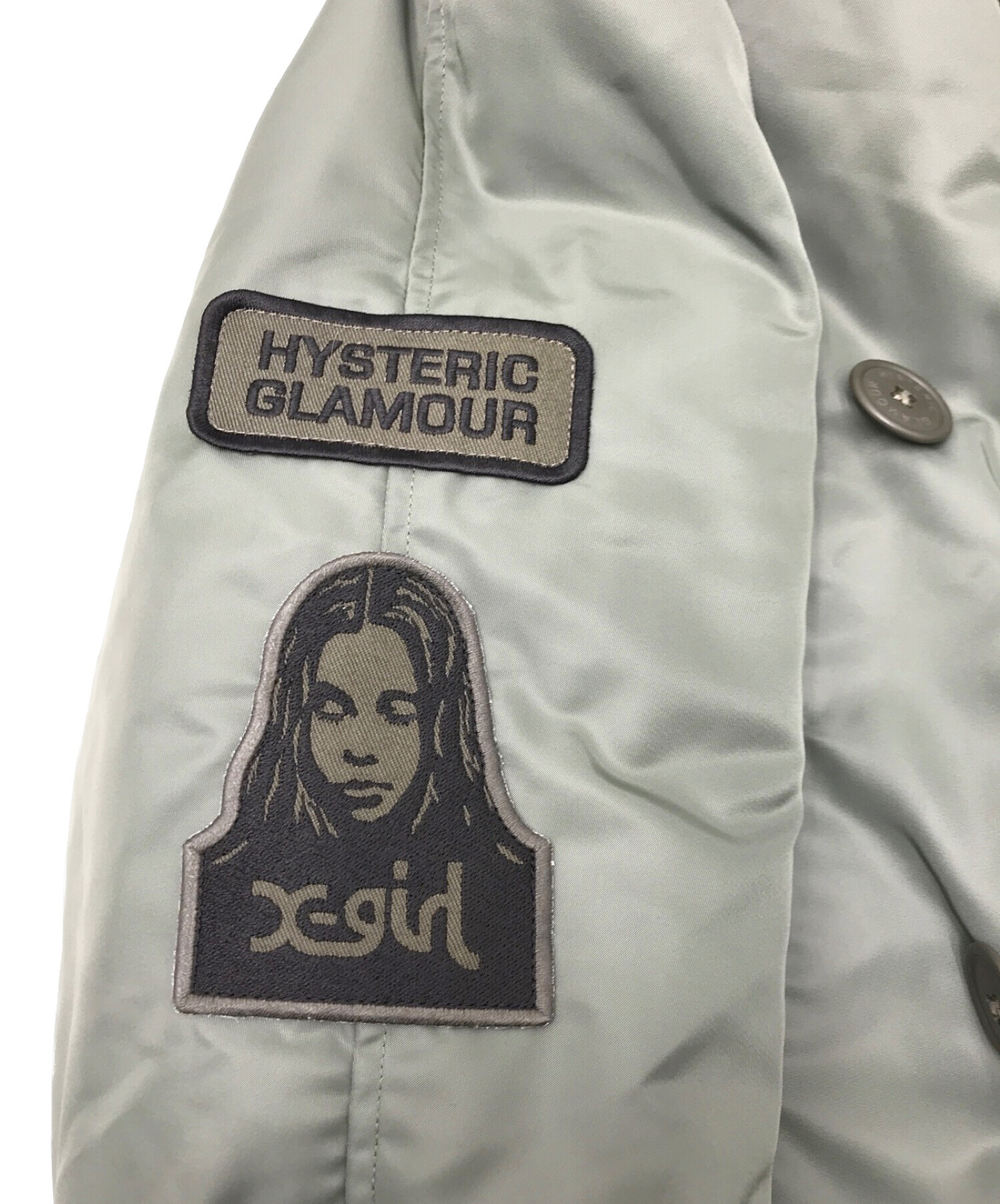 Hysteric Glamour×X-girl (ヒステリックグラマー×エックスガール) N-3Bモッズコート グリーン サイズ:S