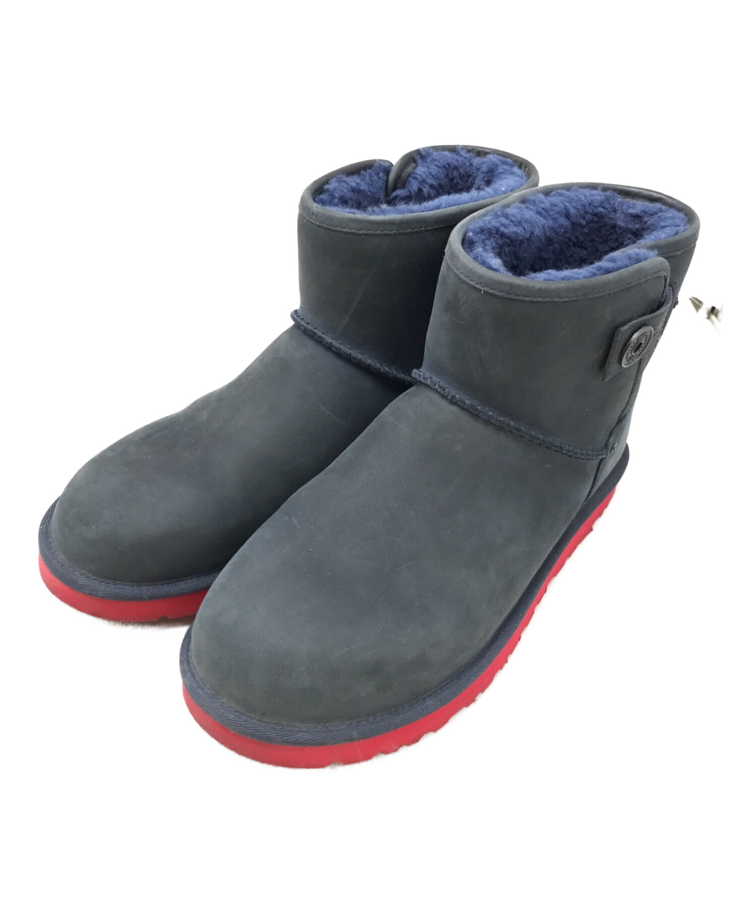 中古・古着通販】UGG (アグ) サイドボタンムートンブーツ ネイビー