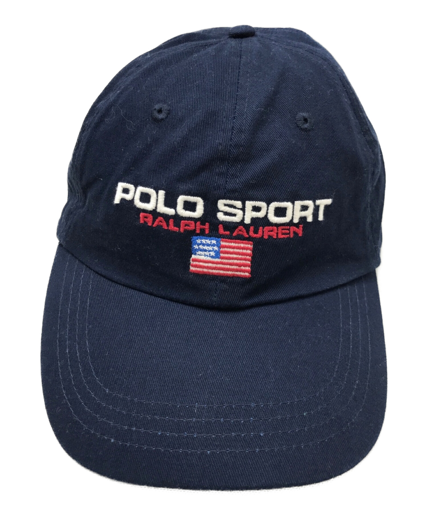 POLO SPORT (ポロスポーツ) ロゴ刺繍キャップ ネイビー×グリーン
