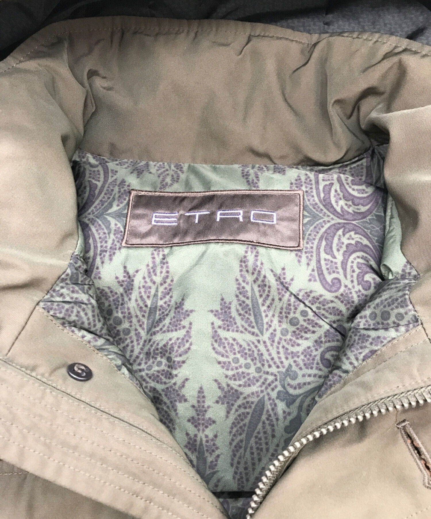 ETRO (エトロ) 切替ダウンジャケット グリーン サイズ:S