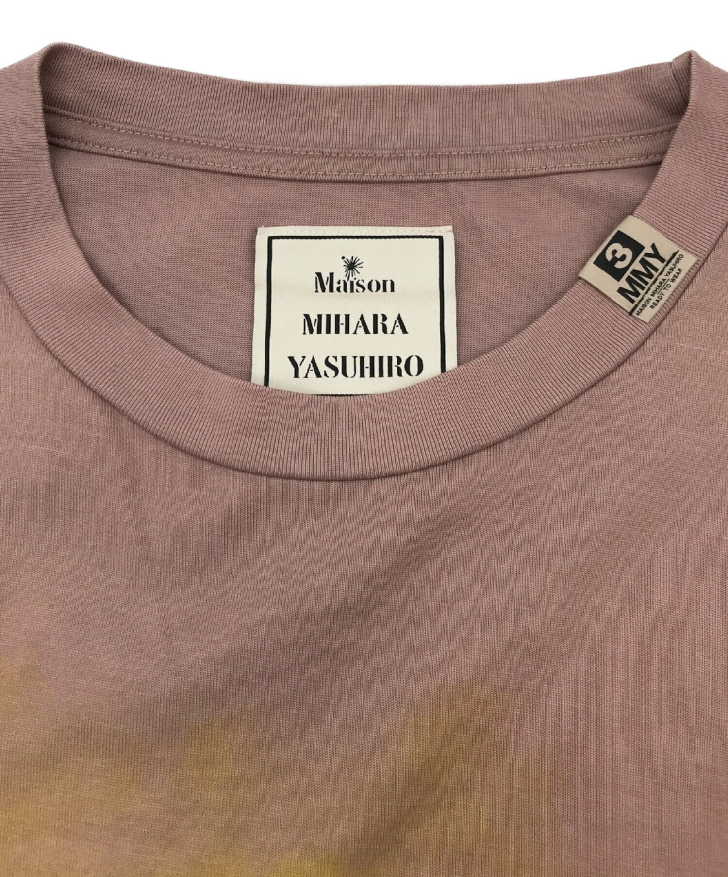 Maison MIHARA YASUHIRO (メゾン ミハラ ヤスヒロ) スマイルロゴプリントオーバーサイズTシャツ ピンク サイズ:46