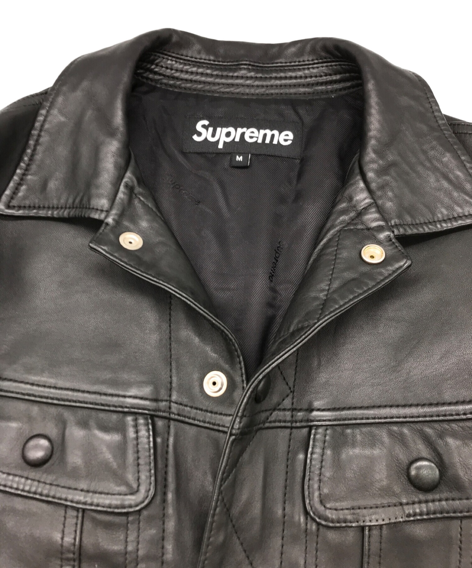 supreme  leather blazer jacket レザージャケットM