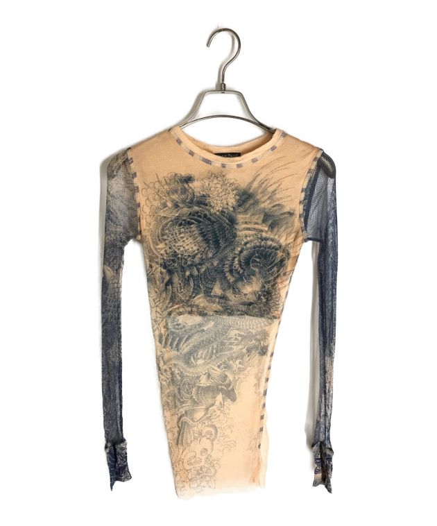 中古・古着通販】Jean Paul GAULTIER (ジャンポールゴルチェ) タトゥー柄パワーネット Tattoo THJB-NM2-2024  ベージュ×ブルー サイズ:XS｜ブランド・古着通販 トレファク公式【TREFAC FASHION】スマホサイト