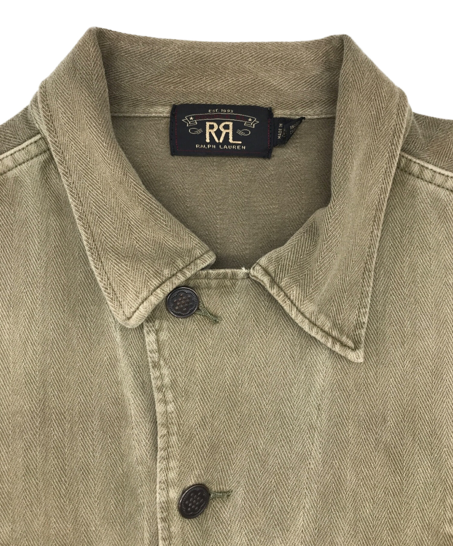 RRL (ダブルアールエル) コットンヘリンボーンカバーオール カーキ サイズ:XL