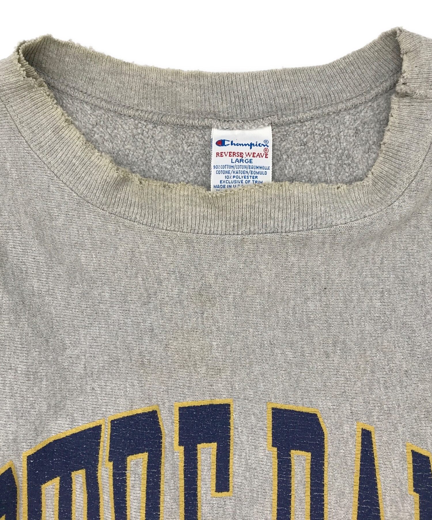 Champion REVERSE WEAVE (チャンピオンリバースウィーブ) 90sカレッジロゴスウェット グレー サイズ:L