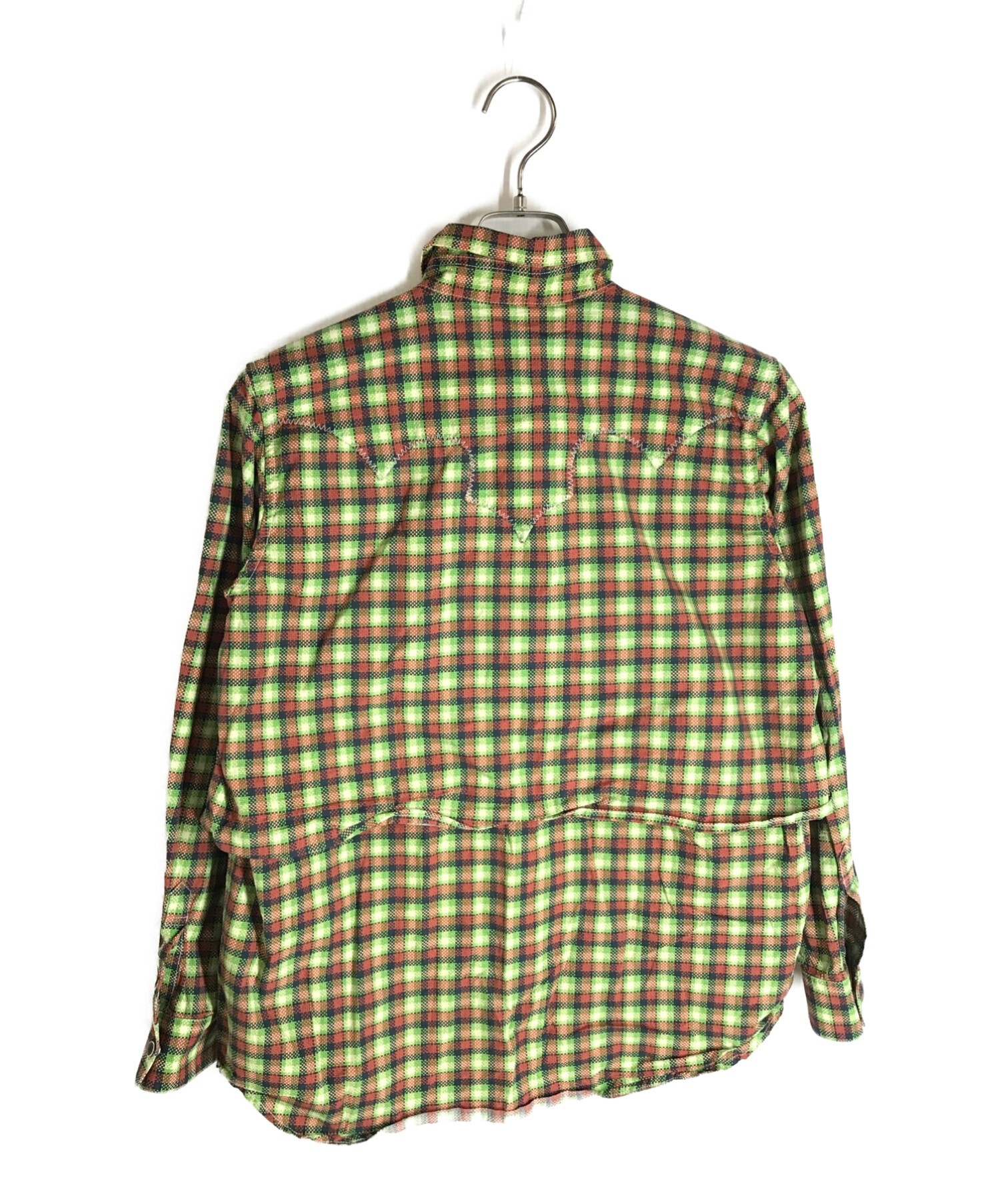 TOGA PULLA (トーガ プルラ) ブロードウエスタンチェックシャツ グリーン×オレンジ サイズ:38