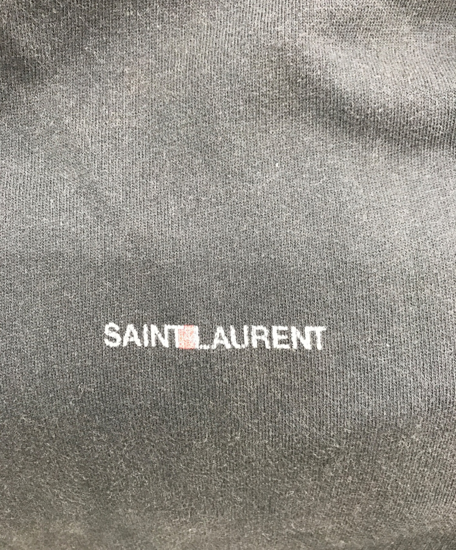 Saint Laurent Paris (サンローランパリ) シグネチャー クロップ ロゴプリント パーカー ブラック サイズ:M