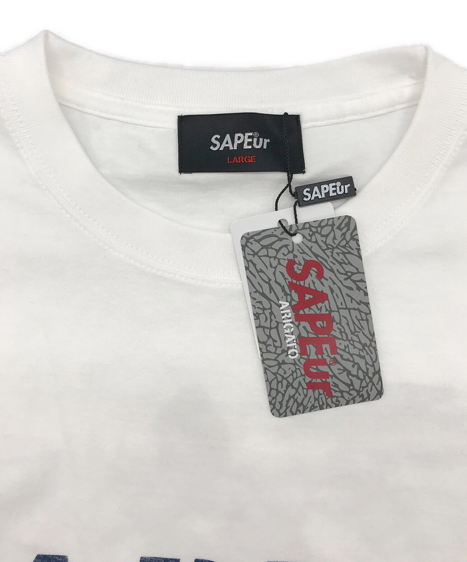 中古・古着通販】SAPEur (サプール) プリントTシャツ ホワイト サイズ