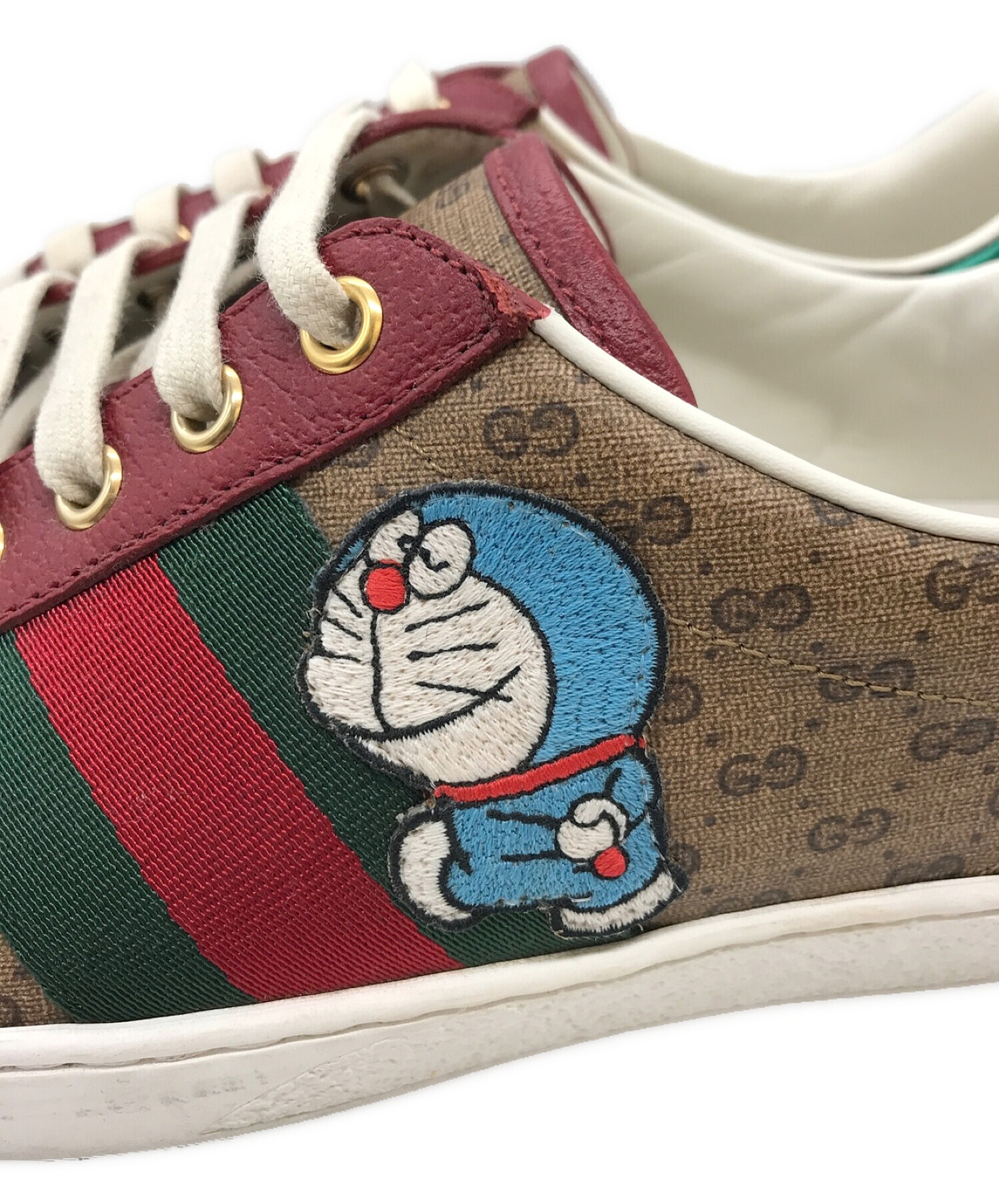 中古・古着通販】GUCCI (グッチ) コラボローカットスニーカー 655021 ACE SNEAKER GGスプリーム シェリーライン ドラえもん  藤子プロ ベージュ サイズ:7｜ブランド・古着通販 トレファク公式【TREFAC FASHION】スマホサイト