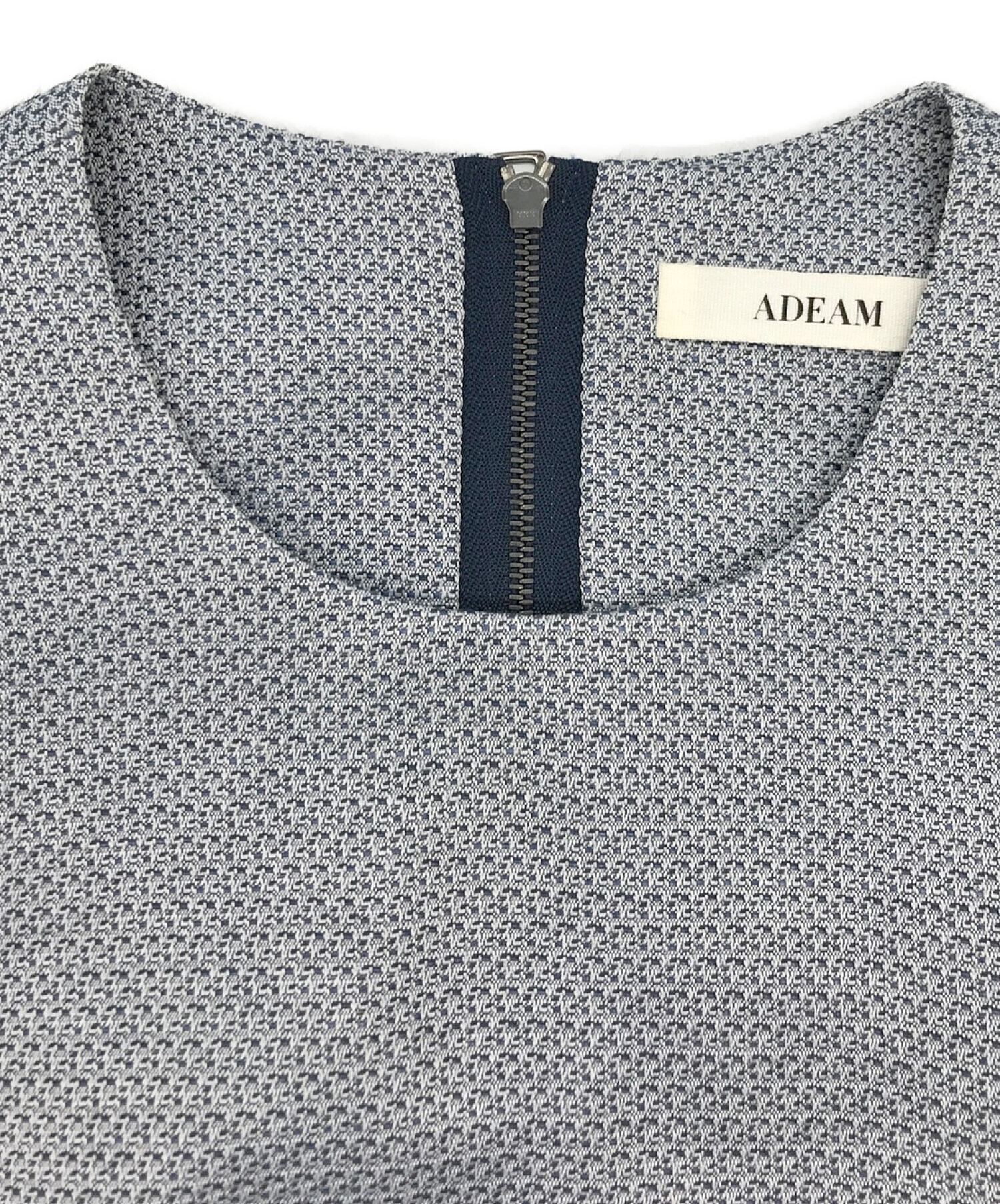 中古・古着通販】ADEAM (アディアム) ノースリーブワンピース ネイビー