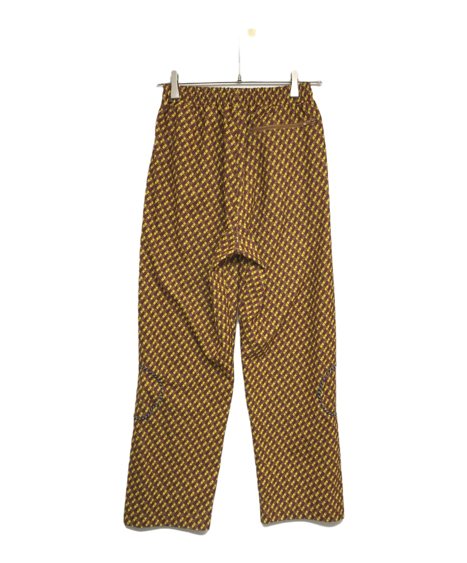 中古・古着通販】osolo Connection (オソロコネクション) WAKKA PANTS ジオメトリック柄イージーパンツ イエロー×ブラウン  サイズ:M｜ブランド・古着通販 トレファク公式【TREFAC FASHION】スマホサイト