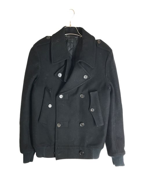 【中古・古着通販】KRIS VAN ASSCHE (クリス ヴァン アッシュ) メルトンPコート ブラック サイズ:44｜ブランド・古着通販  トレファク公式【TREFAC FASHION】スマホサイト