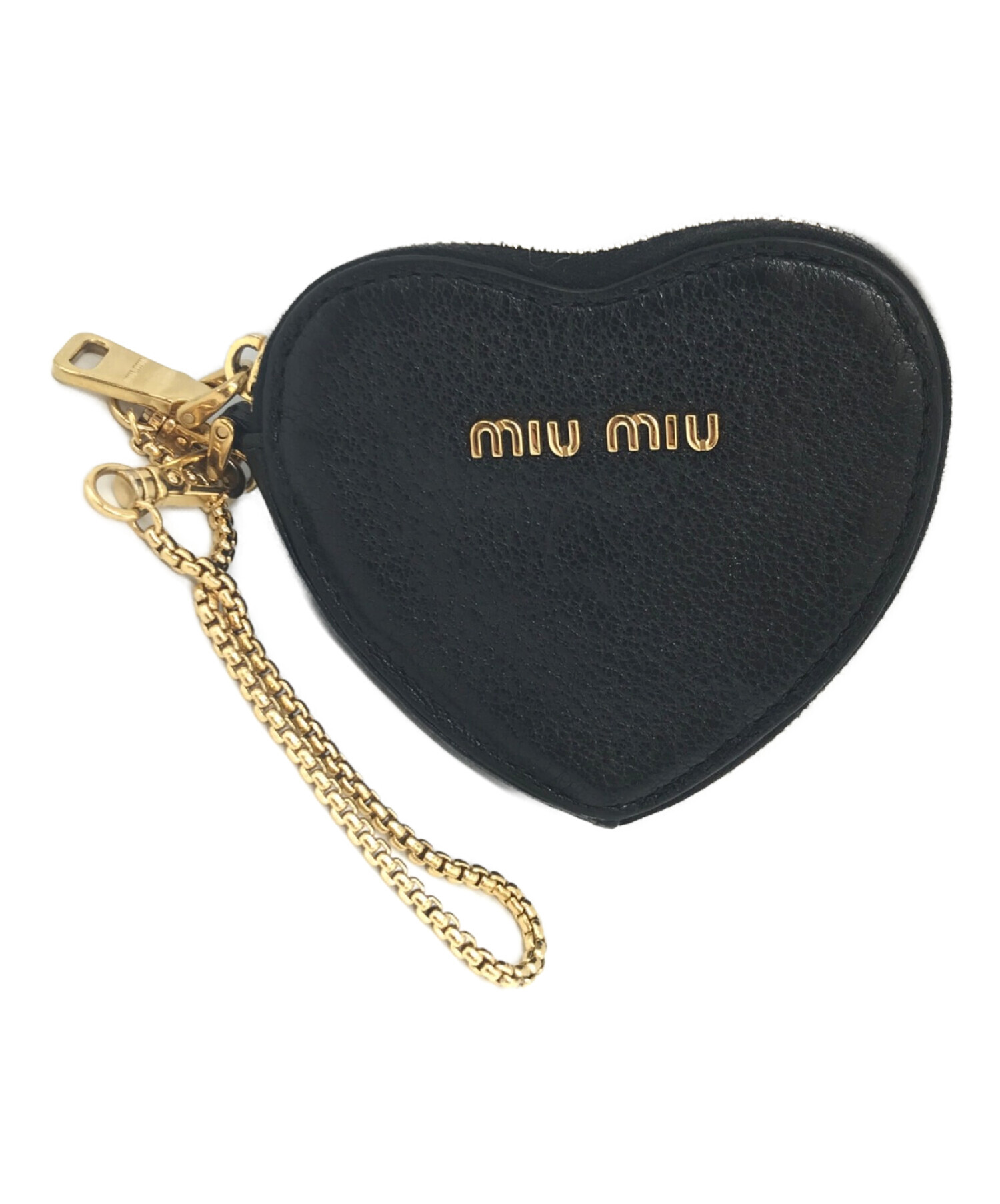 MIU MIU (ミュウミュウ) ハート型コインケース ブラック