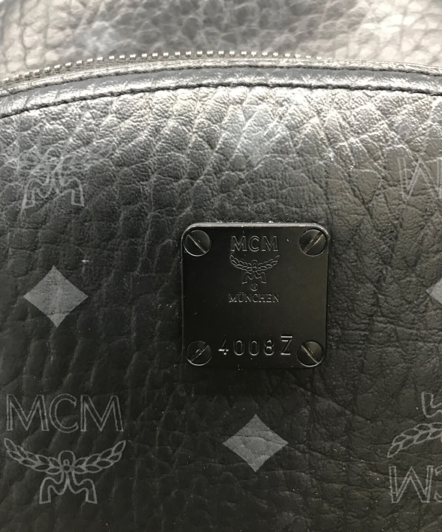 中古・古着通販】MCM (エムシーエム) モノグラムリュック ブラック