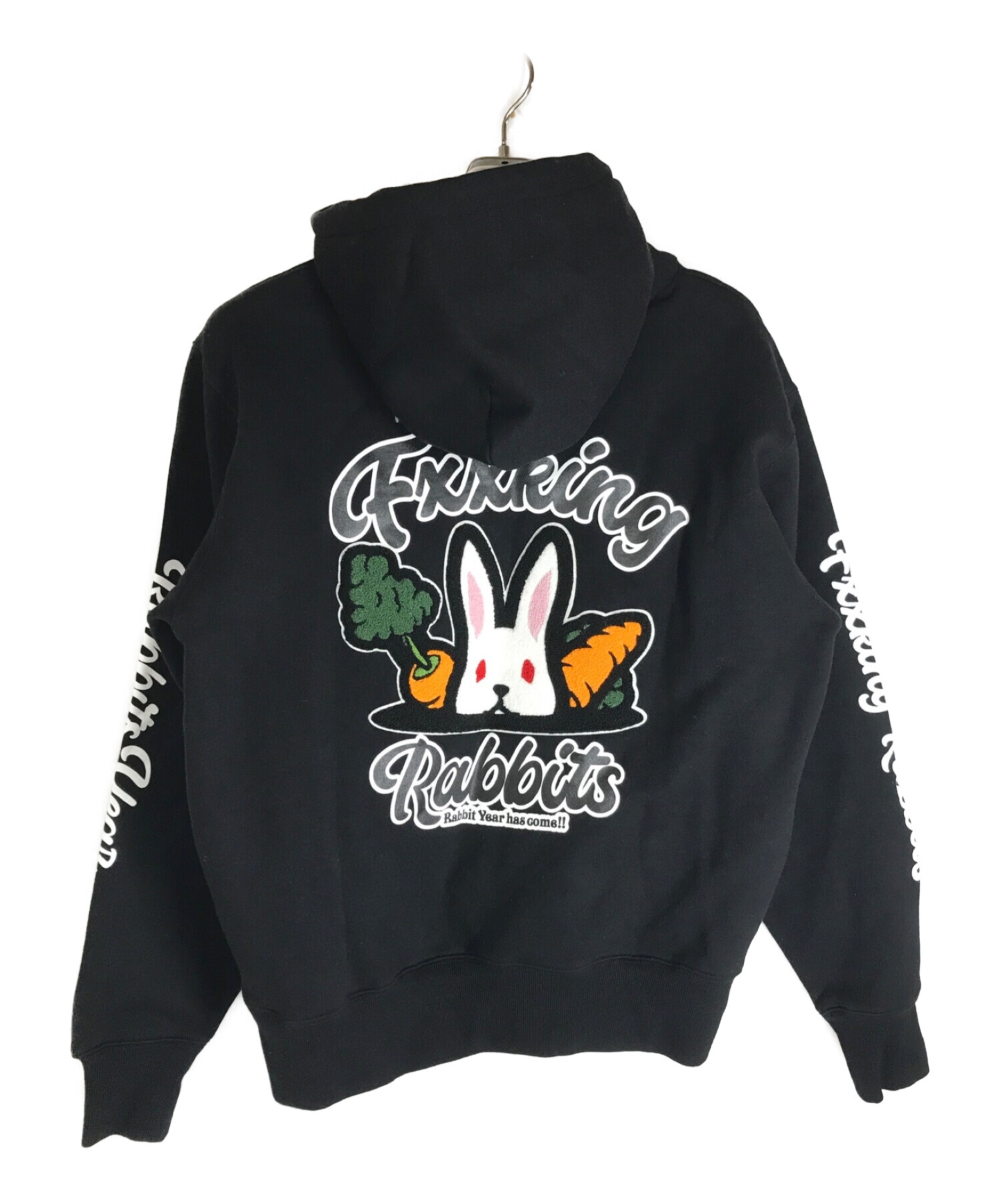 FR2 (ファッキングラビッツ) chenille rabbit hoodie ブラック サイズ:L