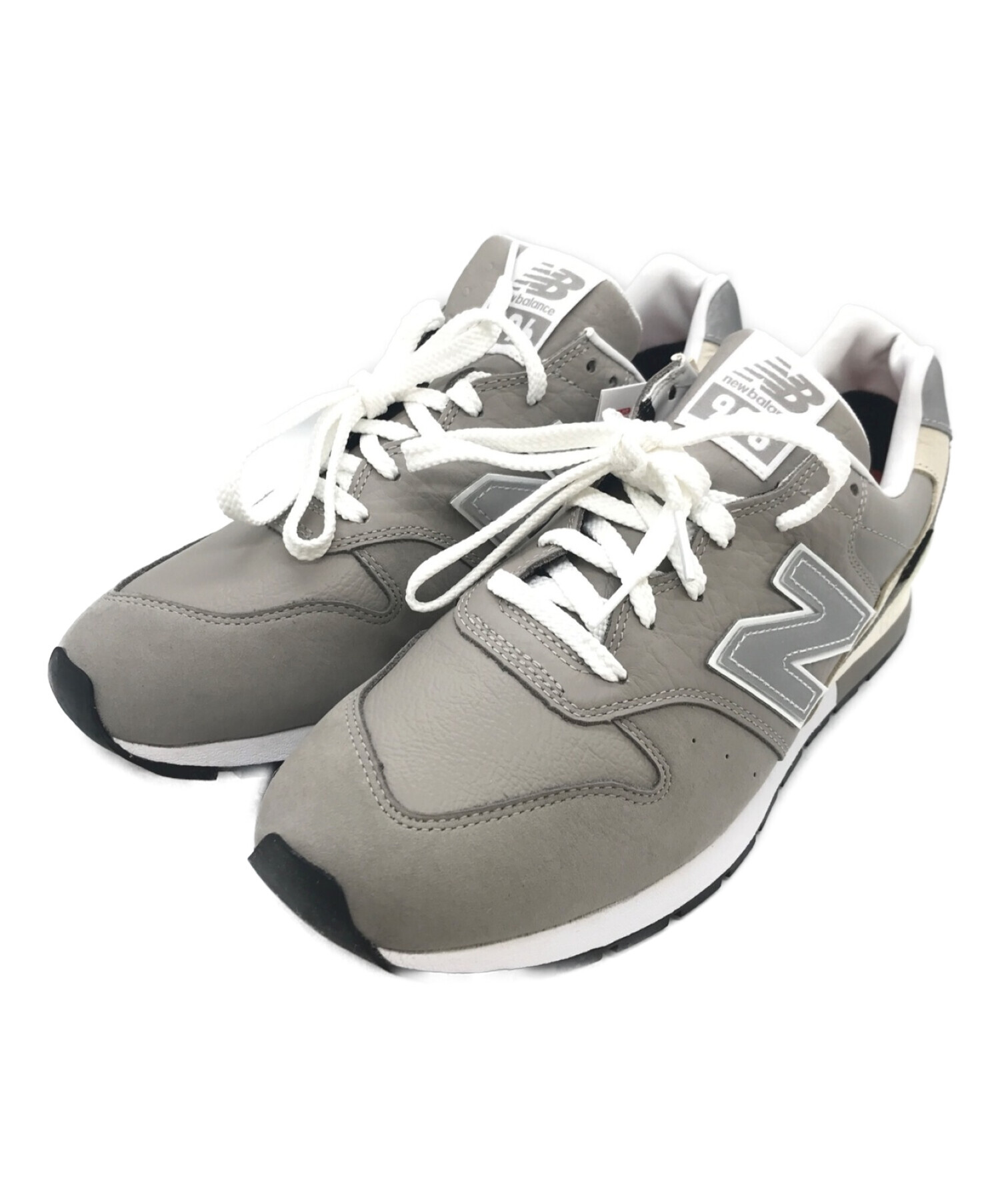 NEW BALANCE (ニューバランス) ローカットスニーカー ホワイト×グレー サイズ:28 未使用品