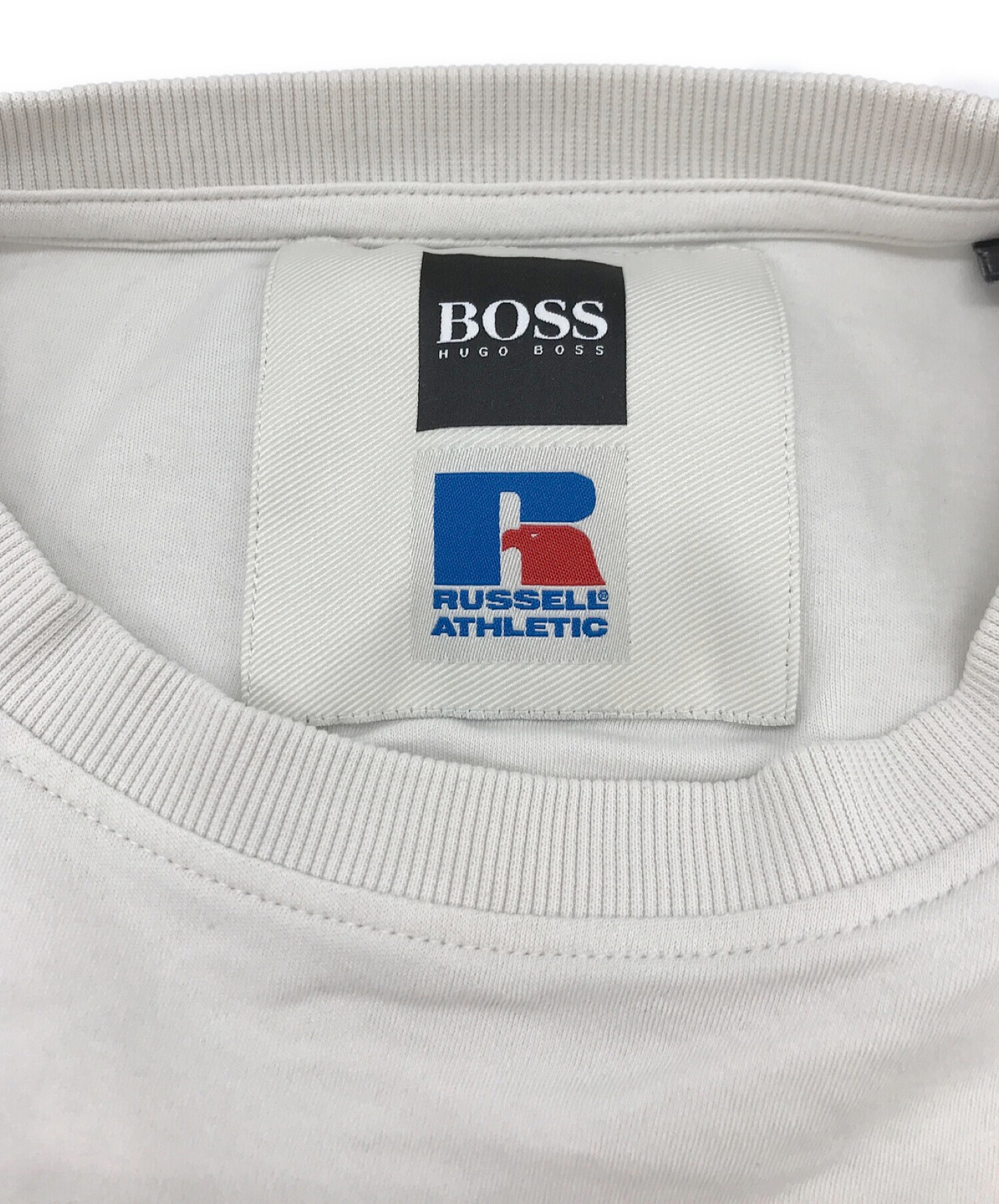 BOSS (ボス) RUSSELL ATHLETIC (ラッセルアスレチック) コラボ長袖Tシャツ ホワイト サイズ:XL