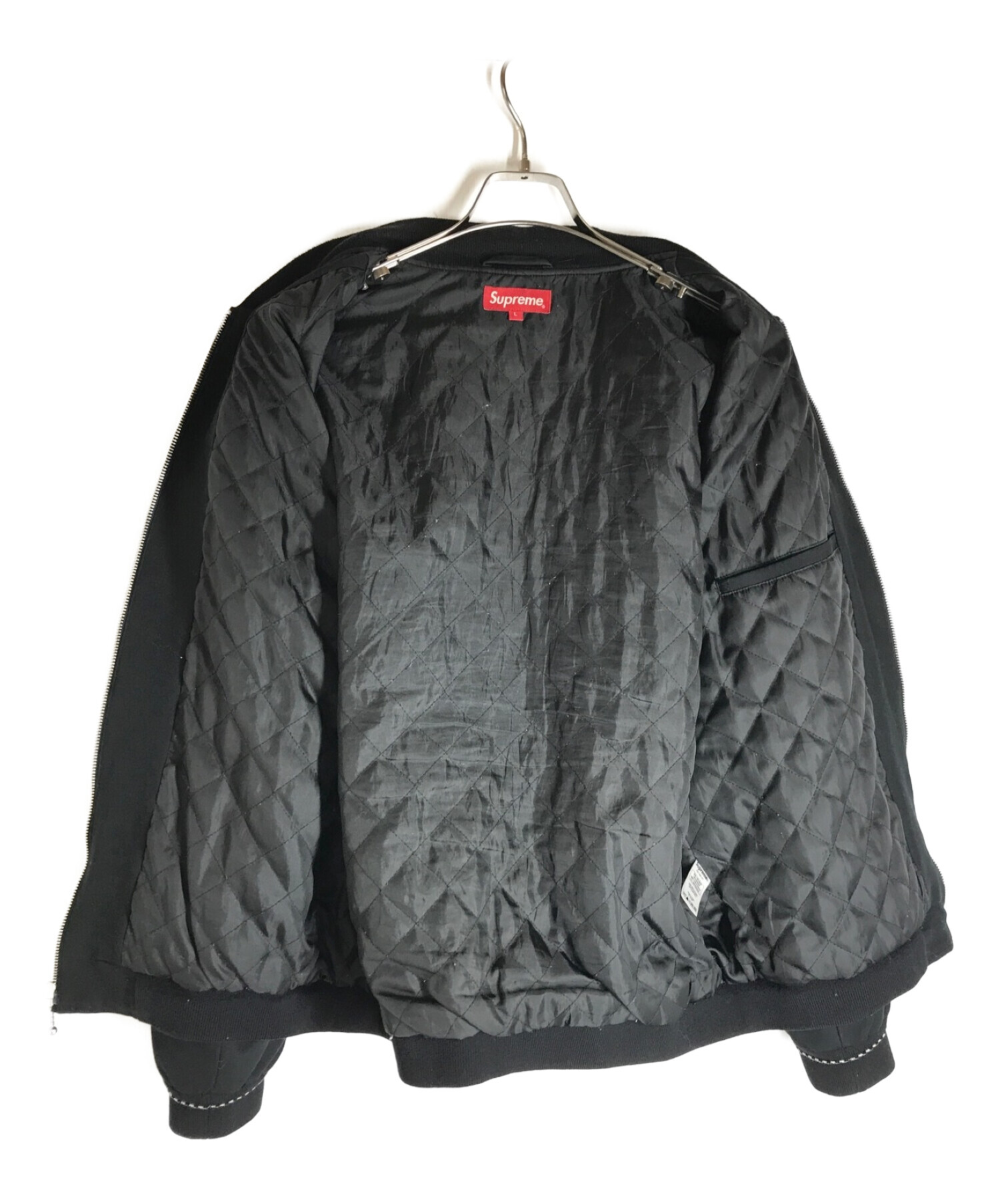 SUPREME (シュプリーム) 18AW diamond rayon bomber jacket ブラック サイズ:L