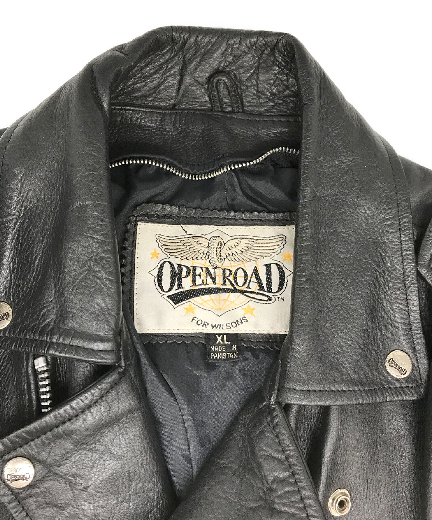 中古・古着通販】open road (-) ダブルライダースジャケット ブラック