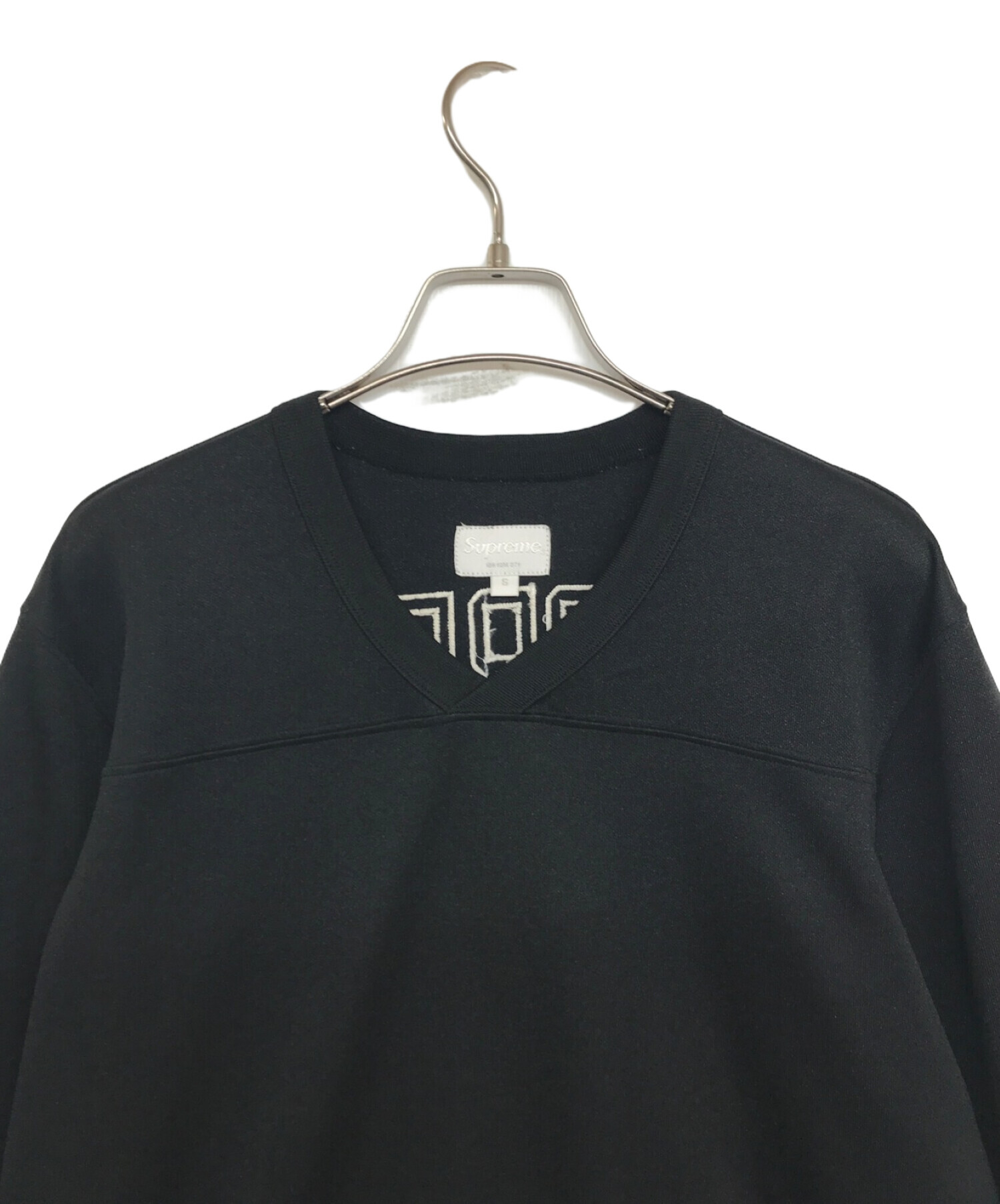 SUPREME (シュプリーム) ナンバリングホッケーシャツ ブラック×アイボリー サイズ:S