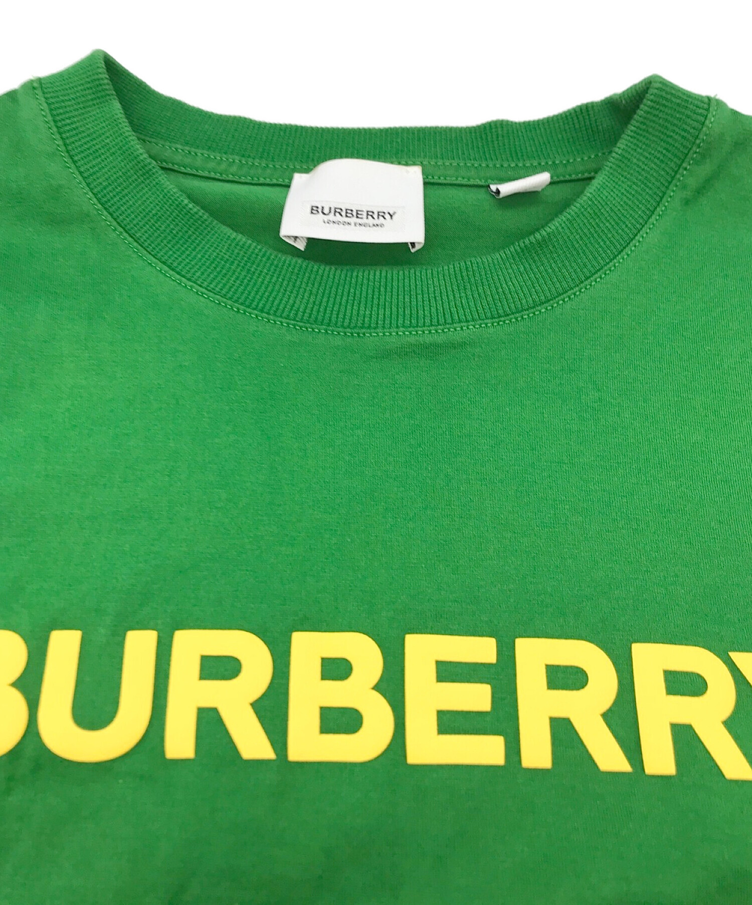 中古・古着通販】BURBERRY (バーバリー) ロゴTシャツ グリーン サイズ 