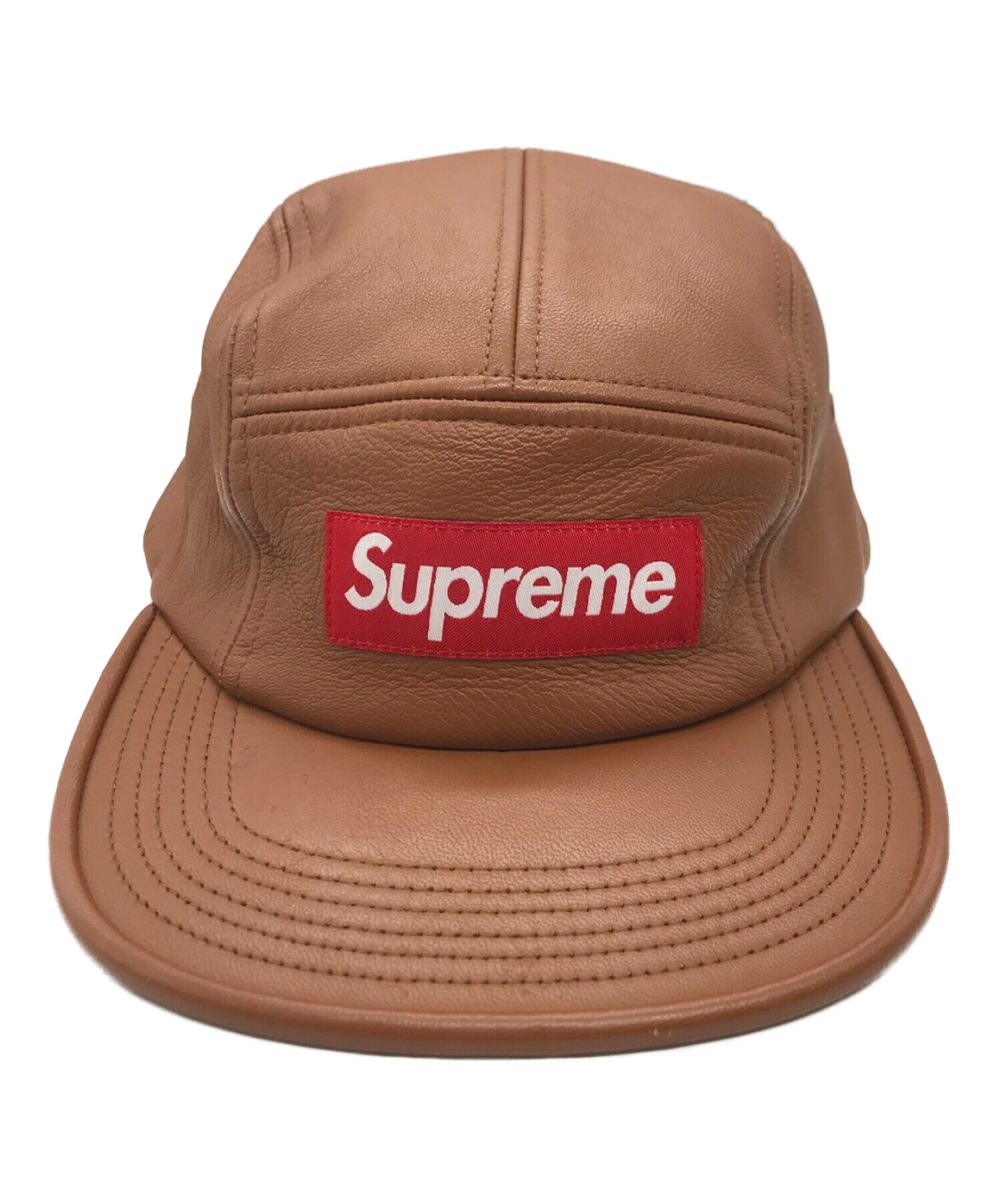 中古・古着通販】SUPREME (シュプリーム) LEATHER CAMP CAP ブラウン