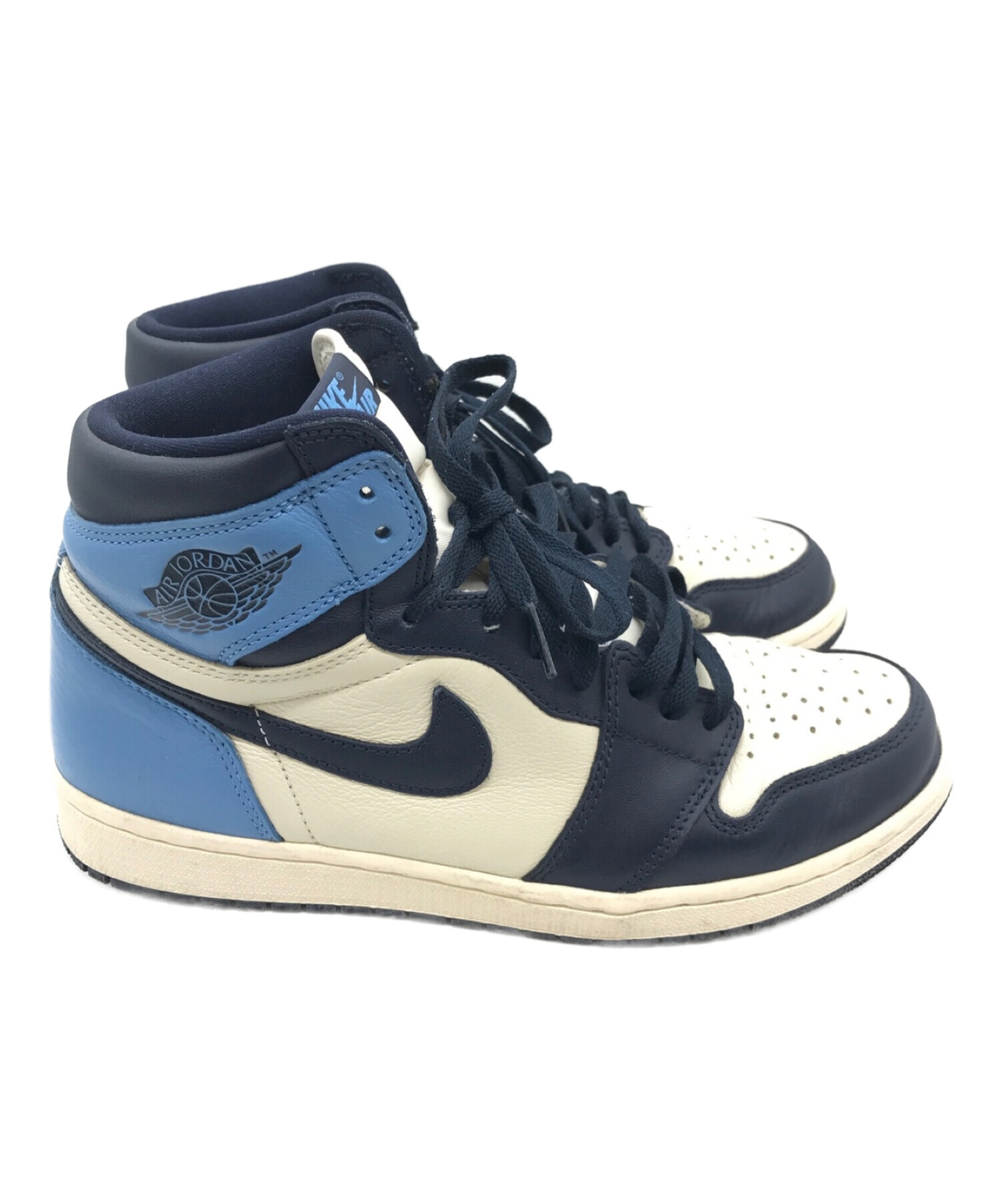 NIKE (ナイキ) AIR JORDAN 1 RETRO HIGH OG OBSIDIAN スカイブルー×ホワイト サイズ:27cm