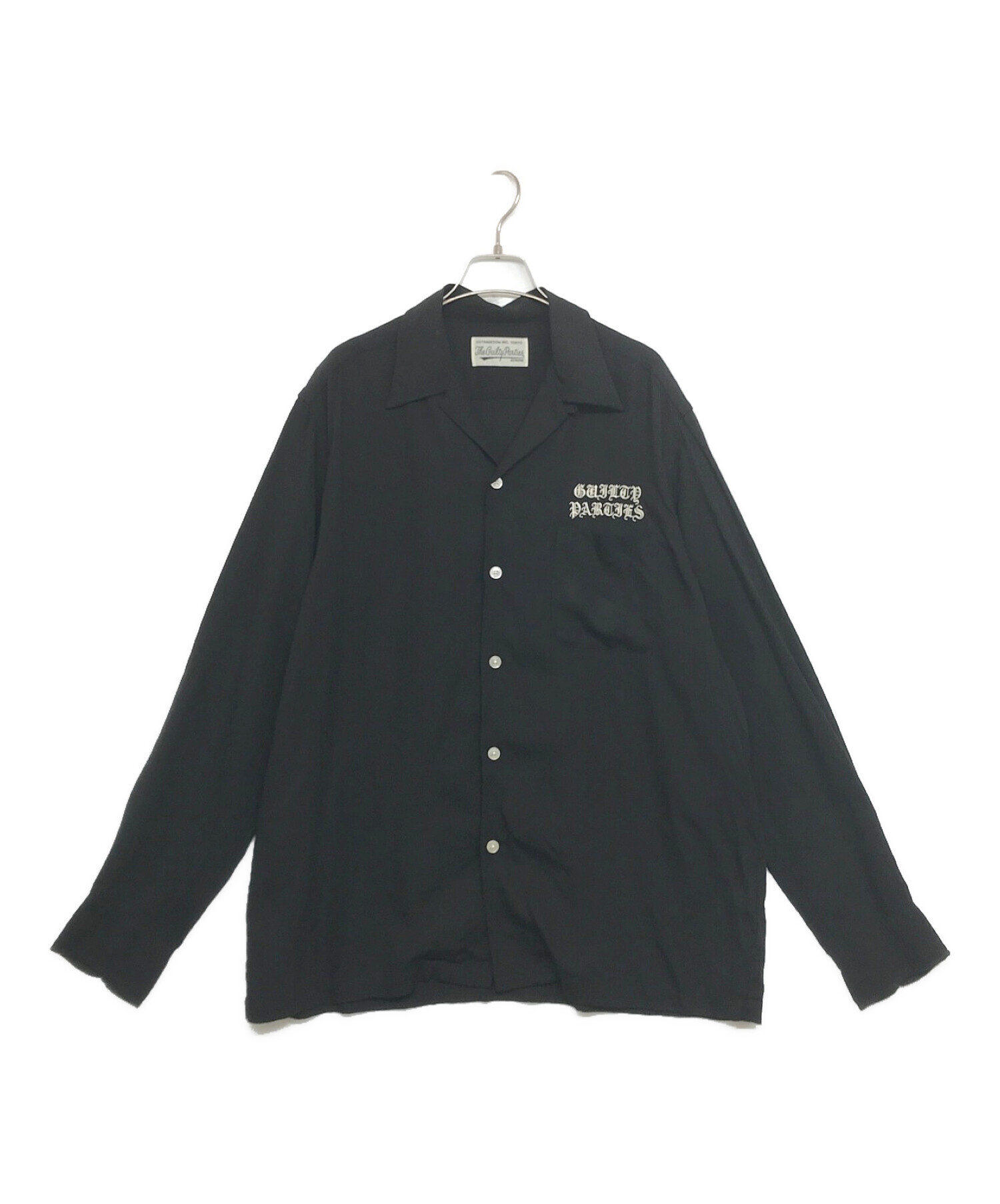 WACKO MARIA (ワコマリア) ロゴ刺繍オープンカラーシャツ 50s SHIRT L/S TYPE-3 ブラック サイズ:L